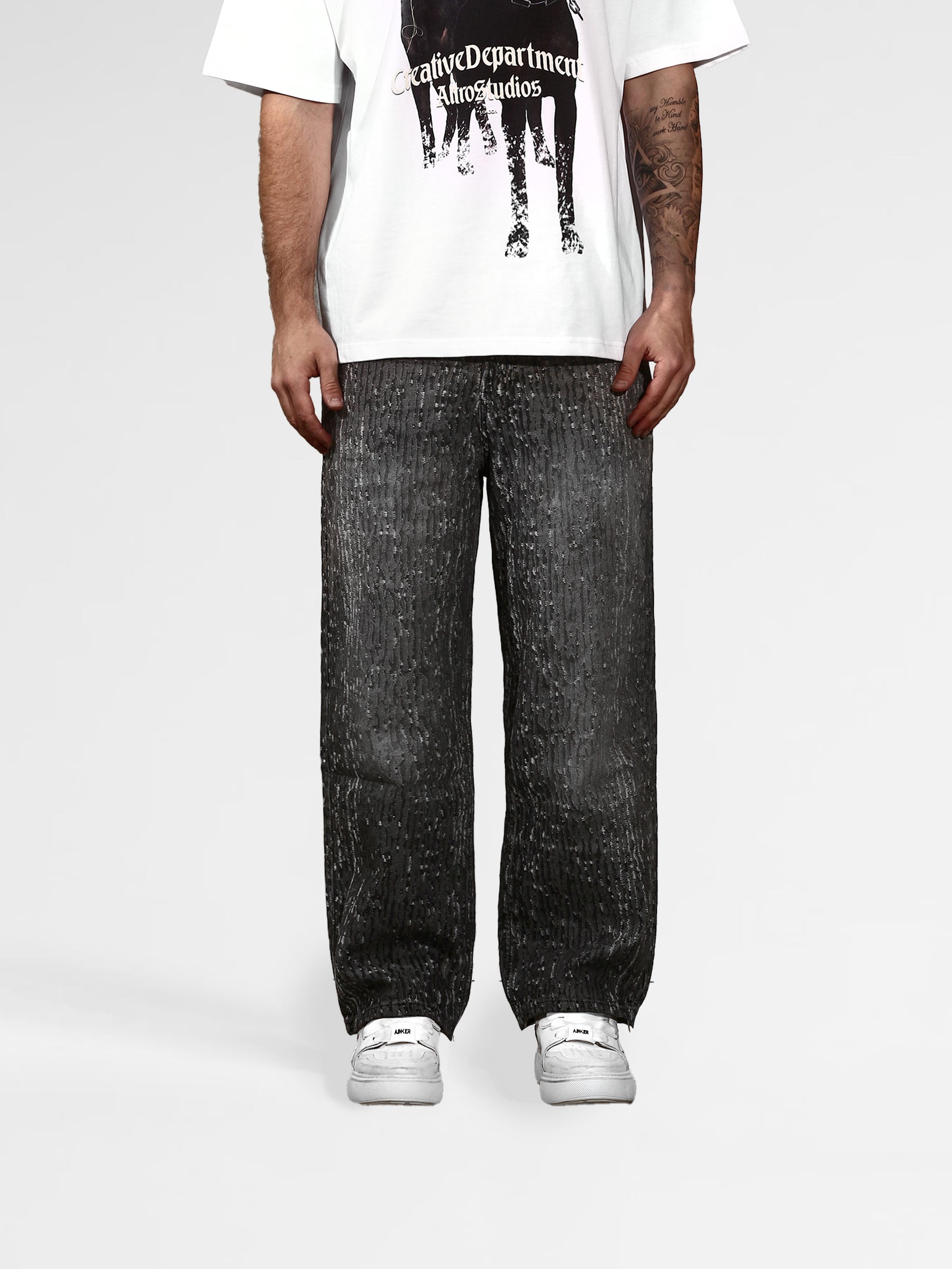 BLACK Wide-Leg Jeans Pants