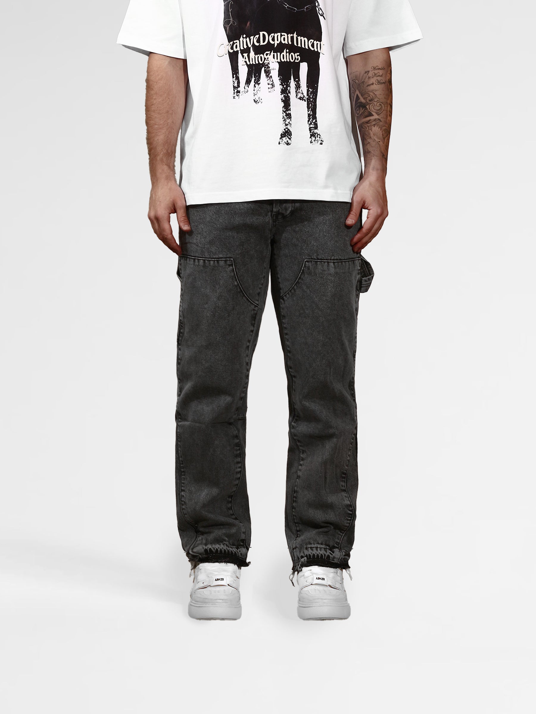 BLACK Wide-Leg Jeans Pants