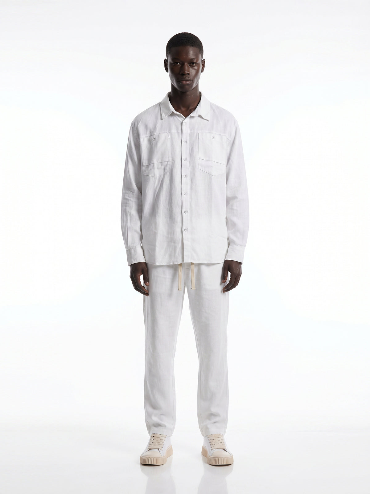 CREW Milano "Corfu" Linen Set Shirt/Pants White