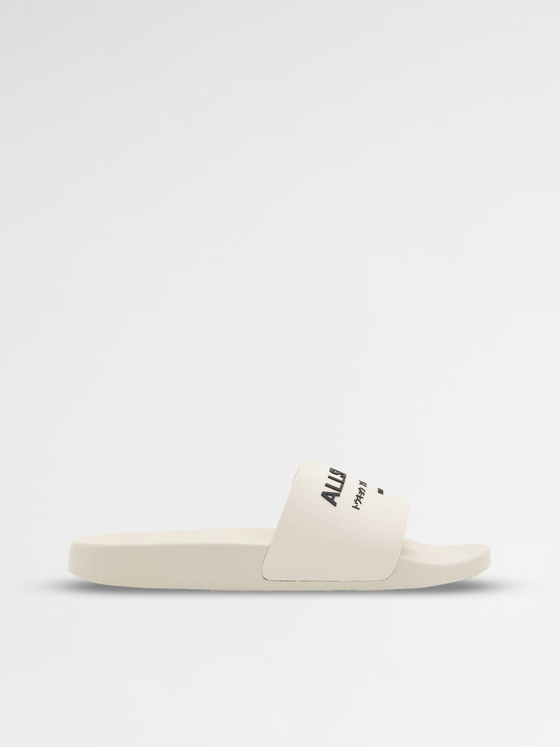 Allsaints Beige Underground Logo Slip On Sliders