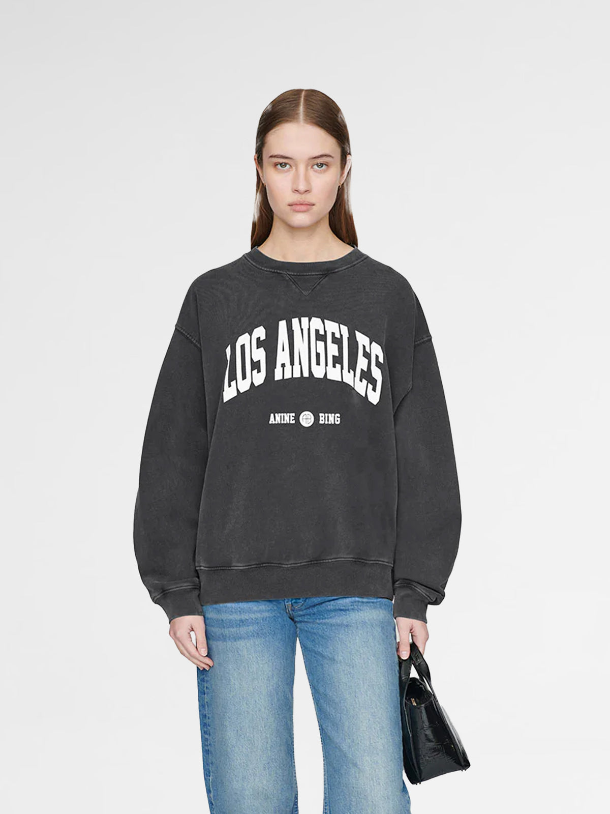 Anine Bing Ramona Sweatshirt Los Angeles - Washed Black