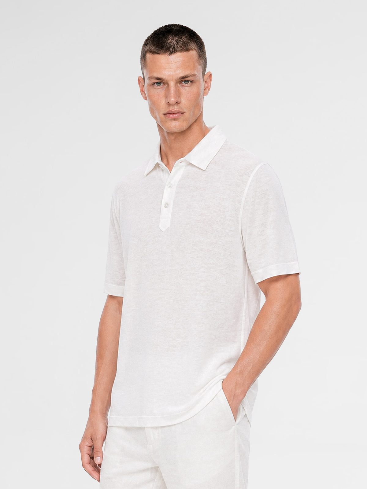 MAISON 9 PARIS White Soft Cotton Polo T-Shirt