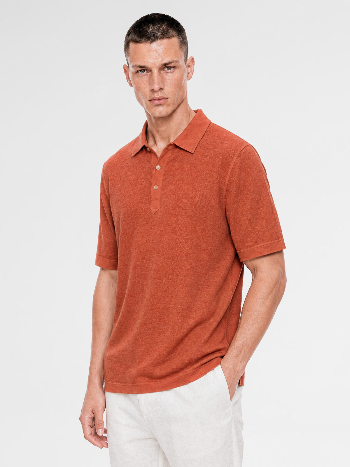 MAISON 9 PARIS Tile Soft Cotton Polo T-Shirt