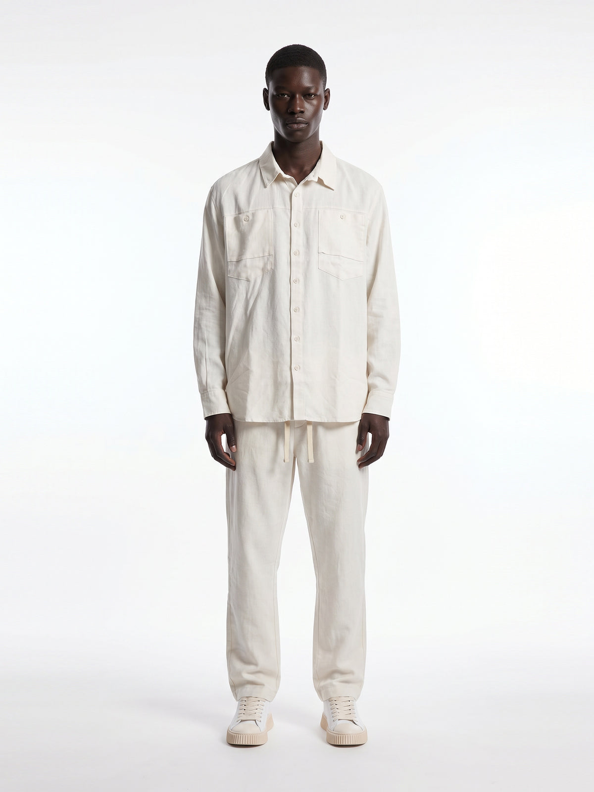 CREW Milano "Corfu" Linen Set Shirt/Pants Cream