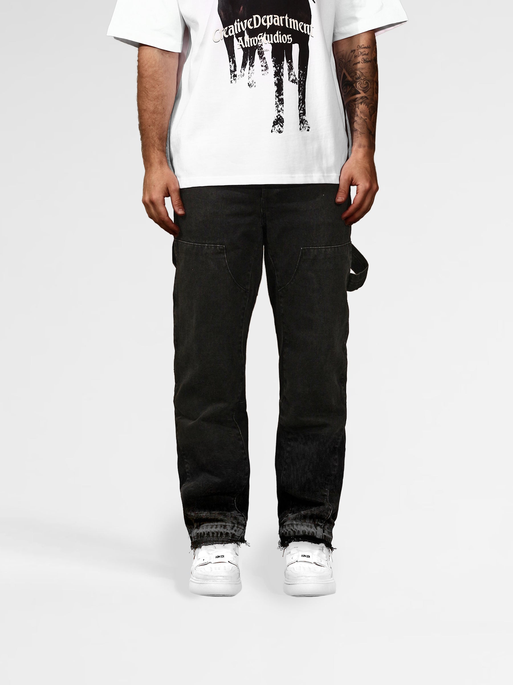 BLACK Wide-Leg Jeans Pants