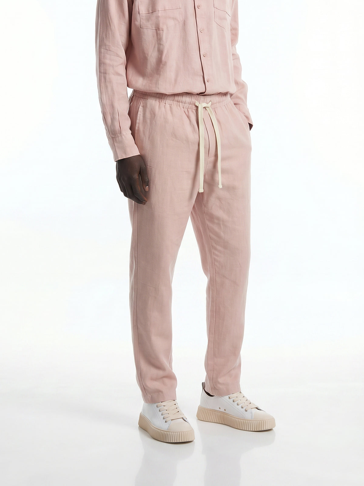 CREW Milano "Corfu" Linen Set Shirt/Pants Pink