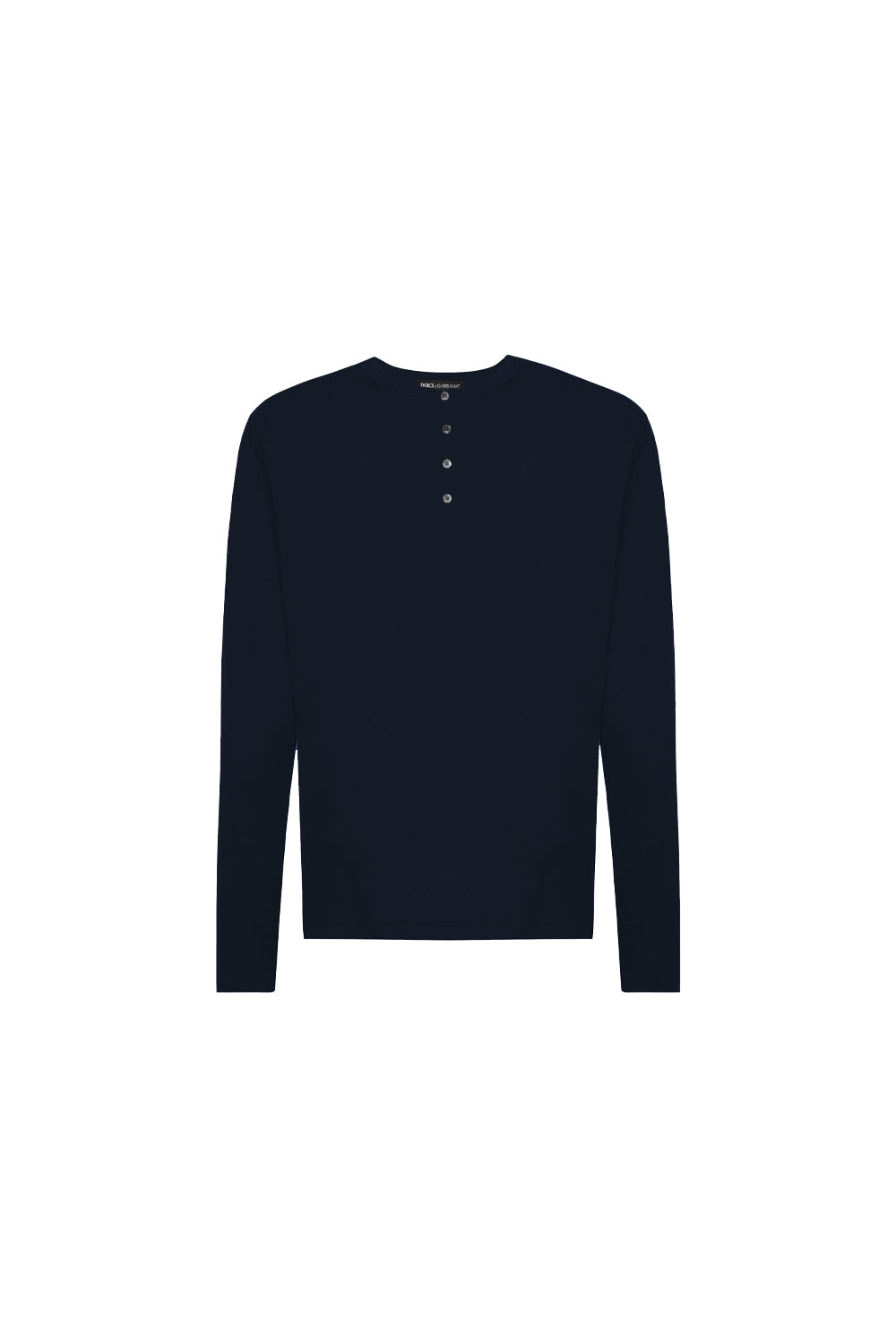 Dolce & Gabbana long sleeves t-shirt Button Placket blue navy
