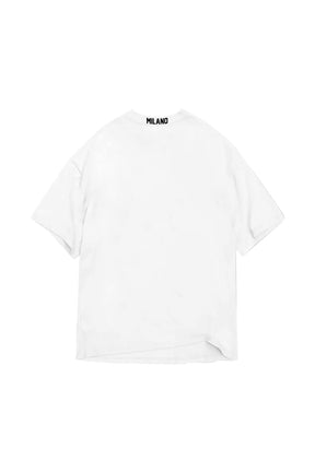 CREW Milano Neck White Oversized T-Shirt