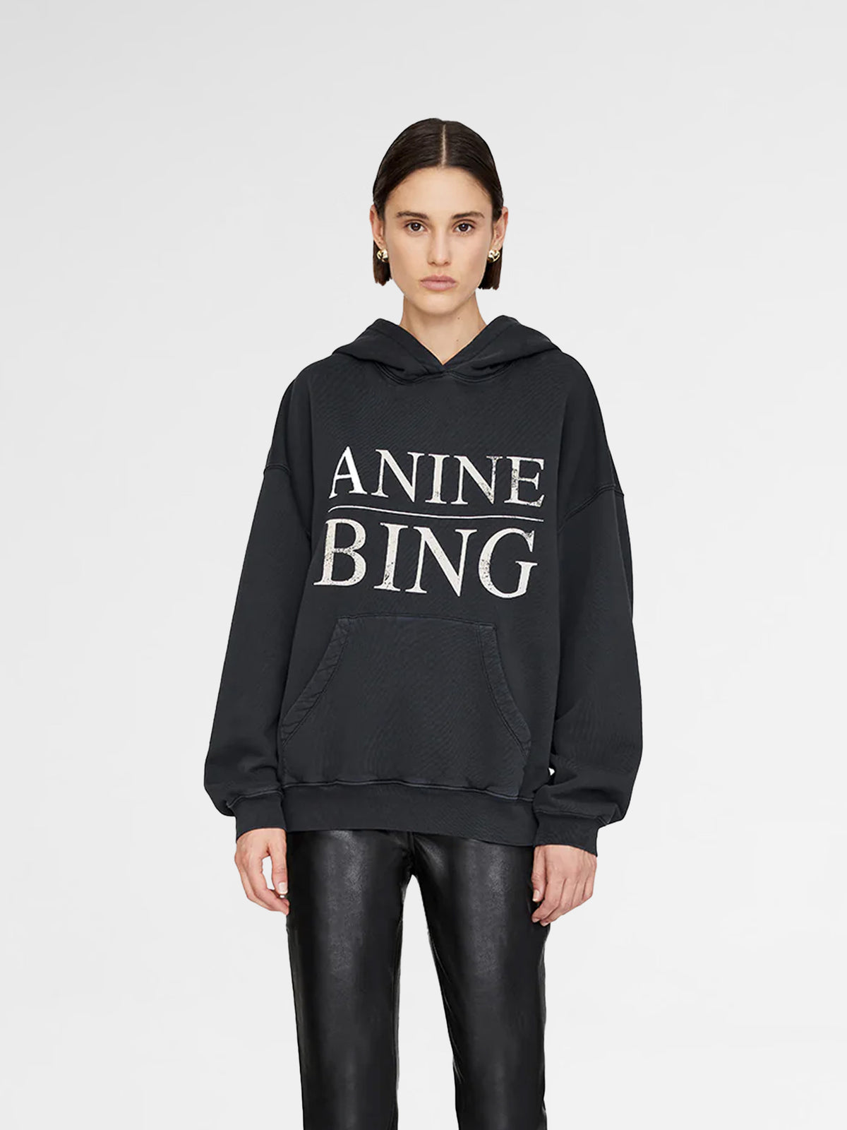 Anine Bing Harvey Sweatshirt Serif - Vintage Black