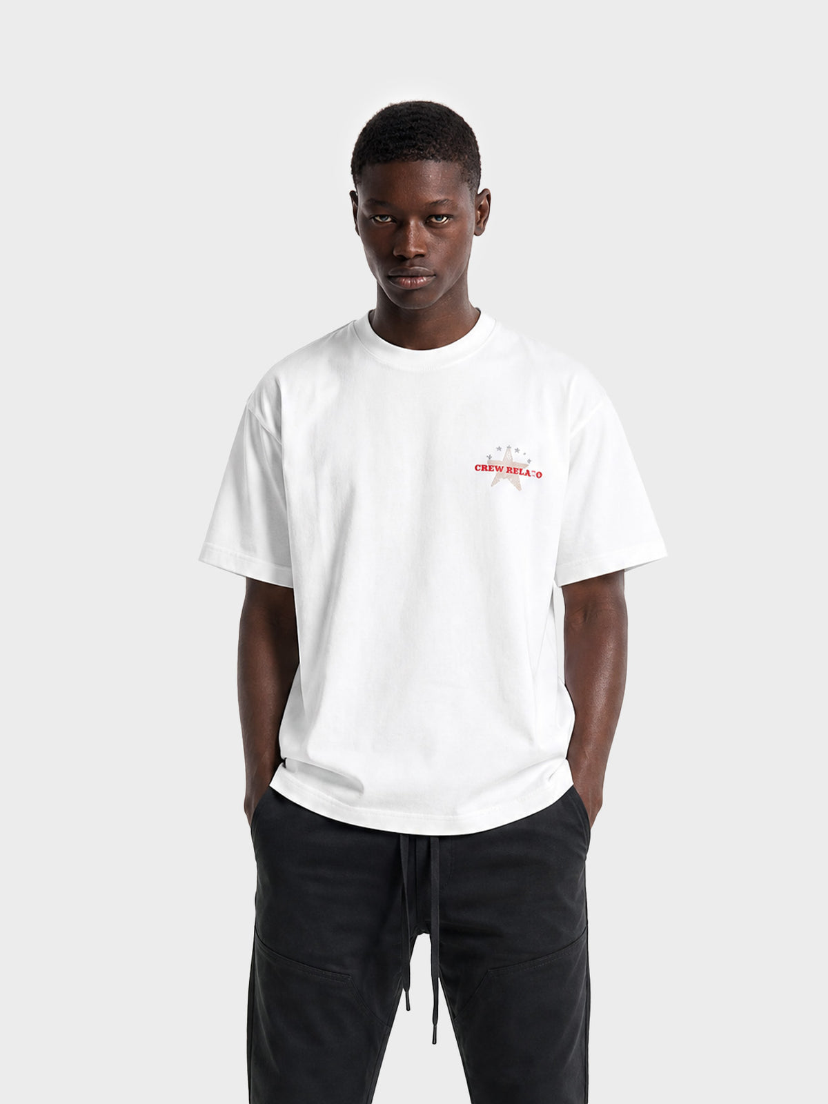 Crew Milano T-Shirt Logo Print CM-44 / WHITE