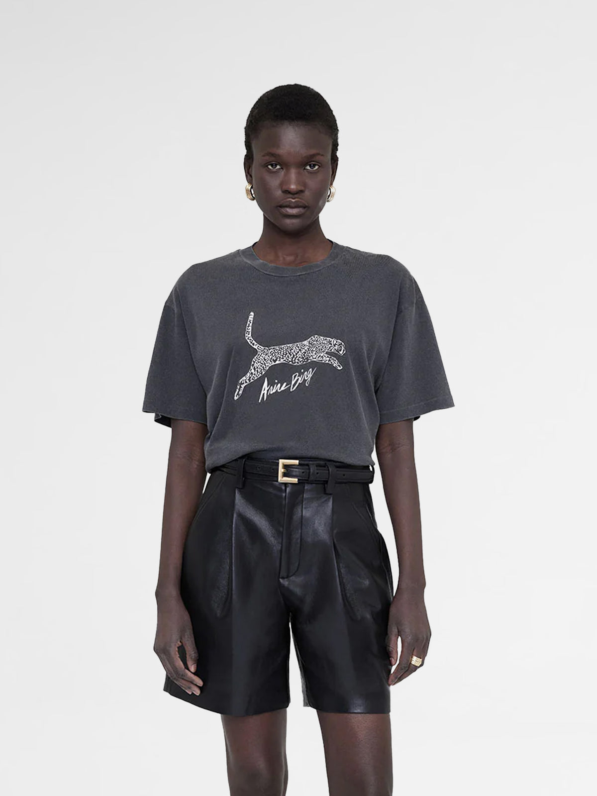 Anine Bing Walker T-Shirt Spotted Leopard