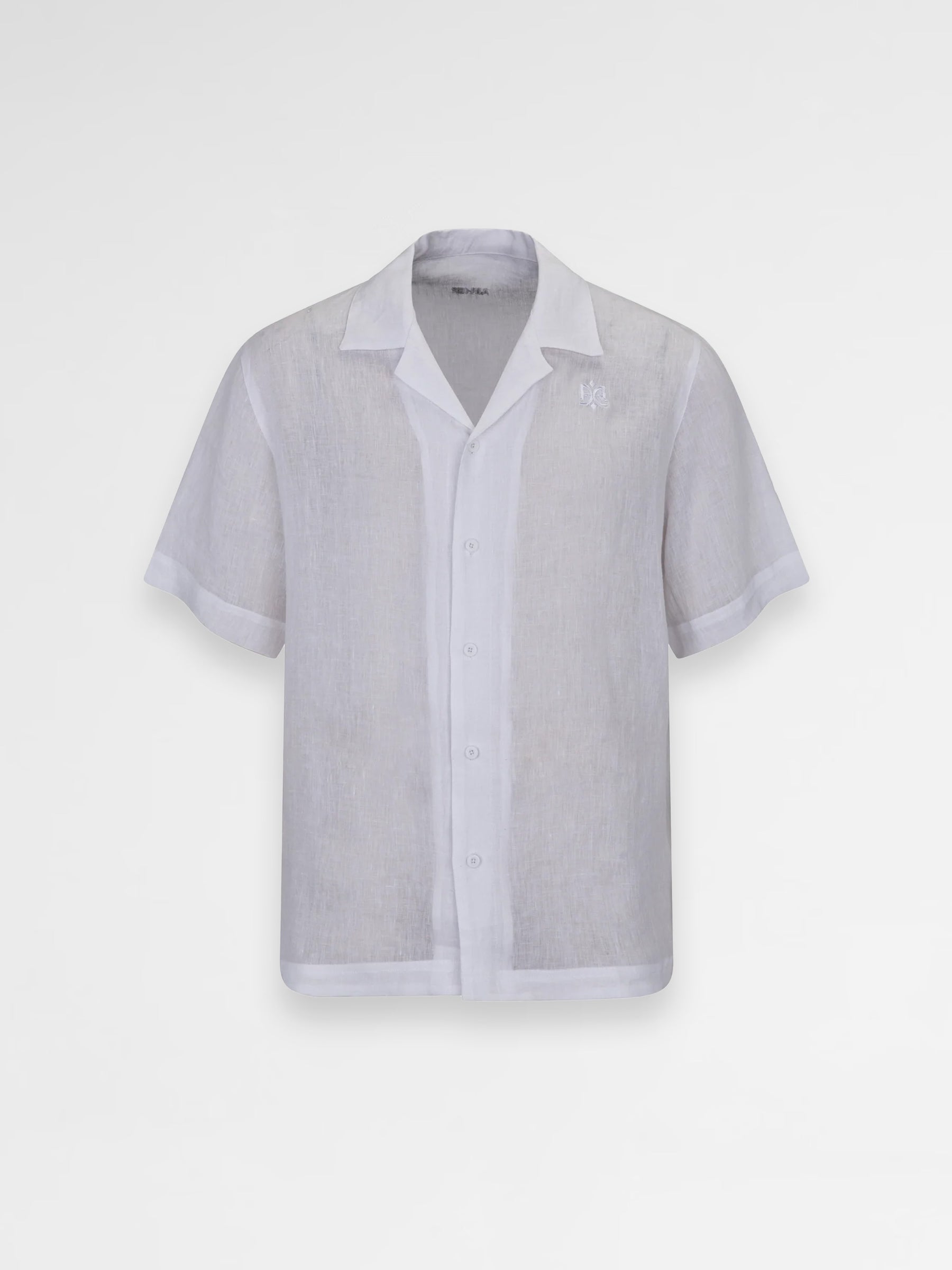 Ainker Linen Short White Button Shirt