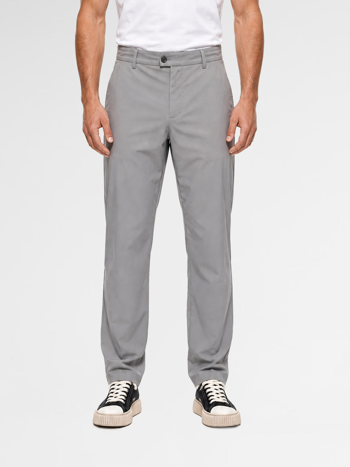MAISON 9 PARIS High-End Gray Nylon Trousers Pants