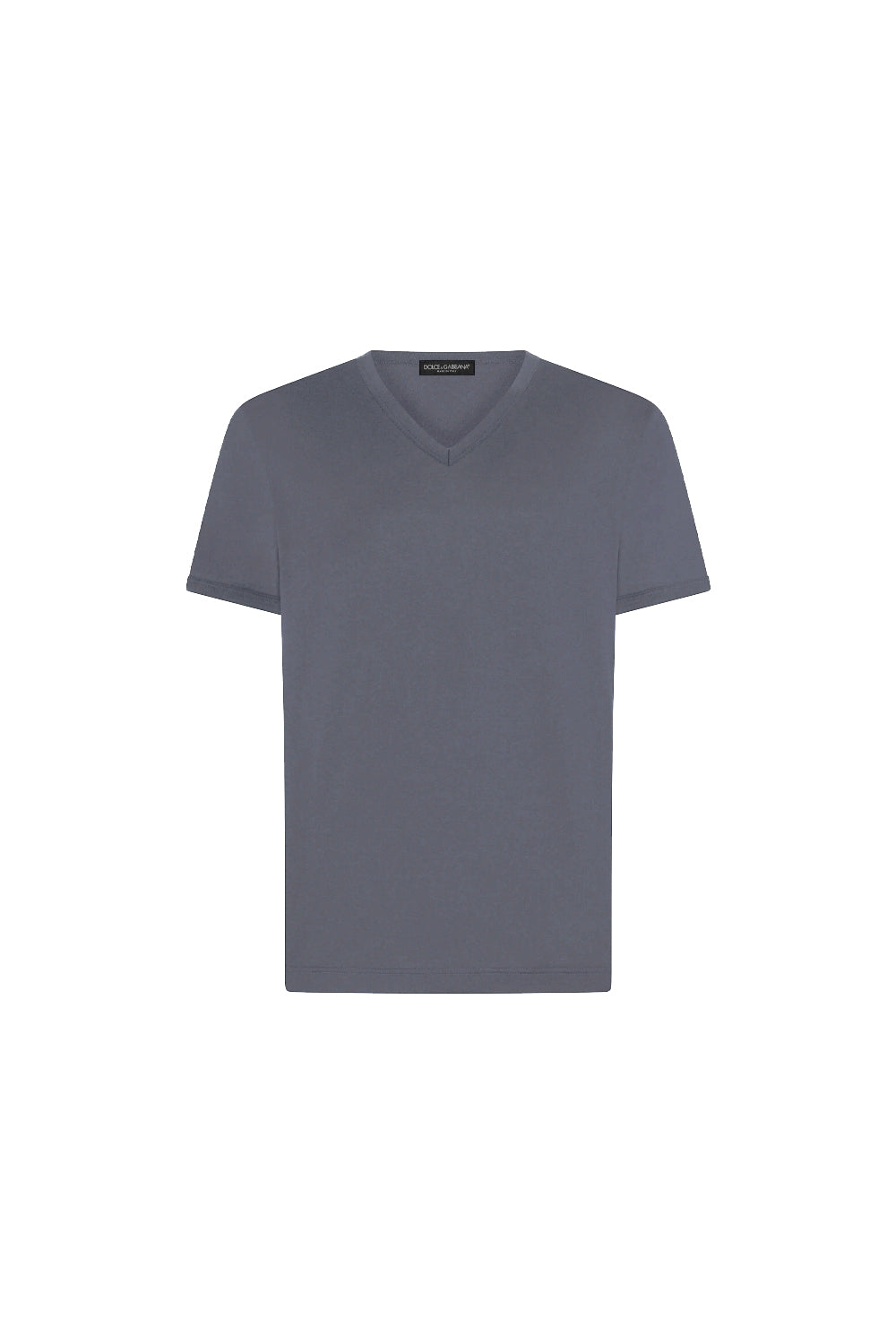 Dolce & Gabbana T-shirt neck logo tag light grey