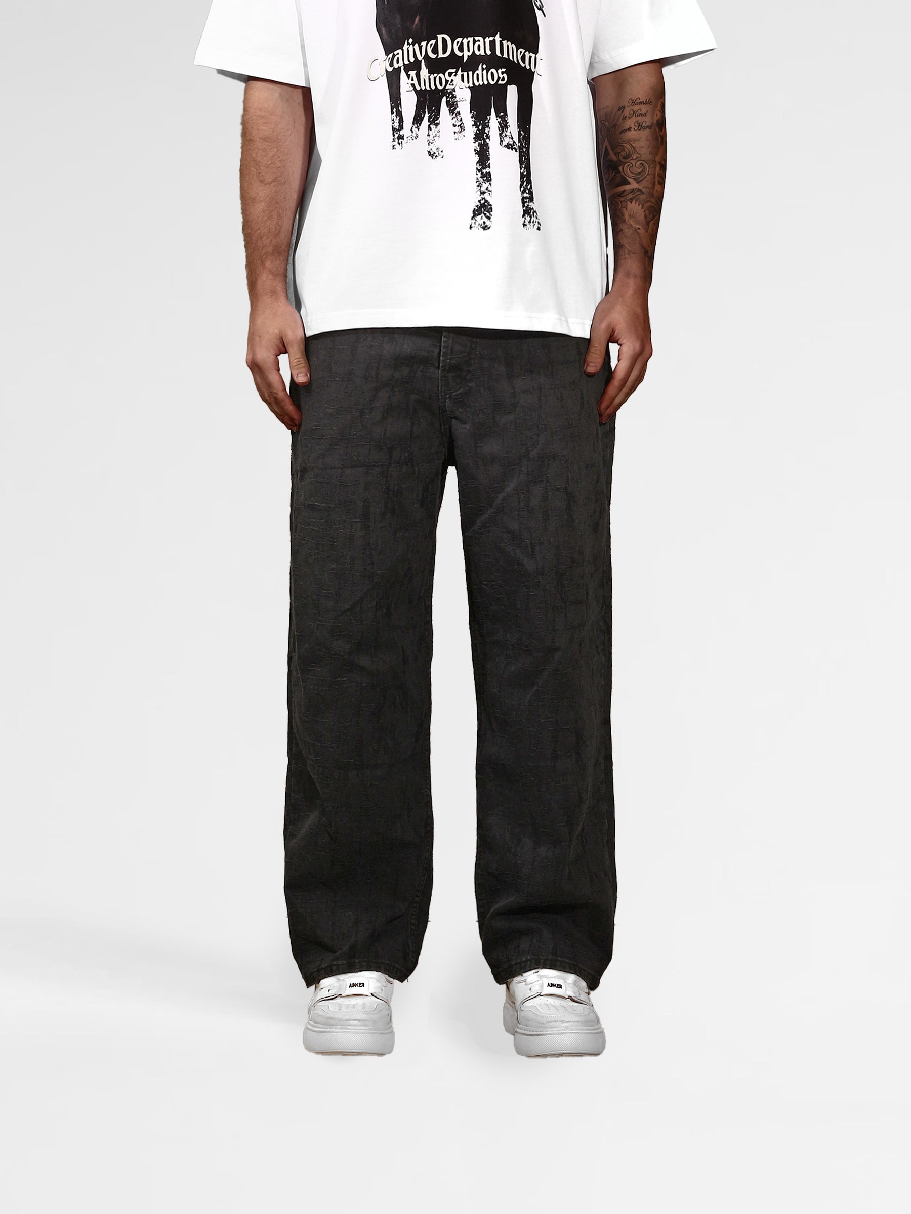 BLACK Wide-Leg Jeans Pants