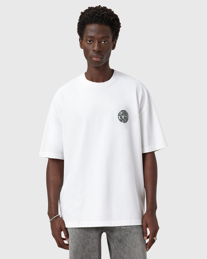 Allsaints Waved Optic White T-Shirt M016JD-726603