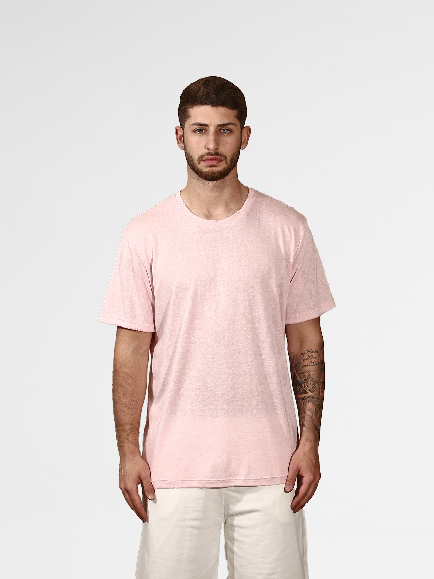 CREW Milano Linen T-Shirt Pink