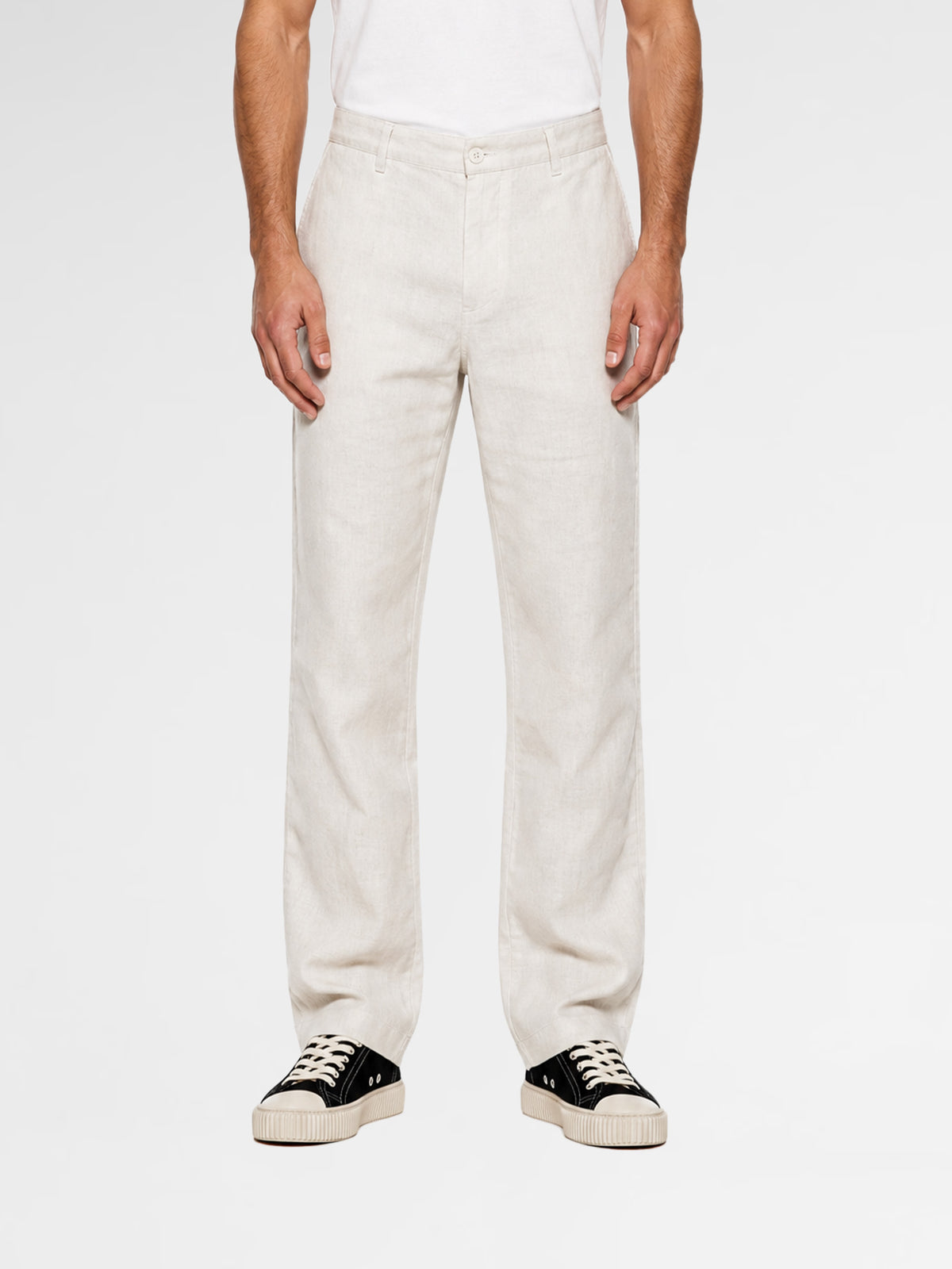MAISON 9 PARIS White Linen Trousers Pants