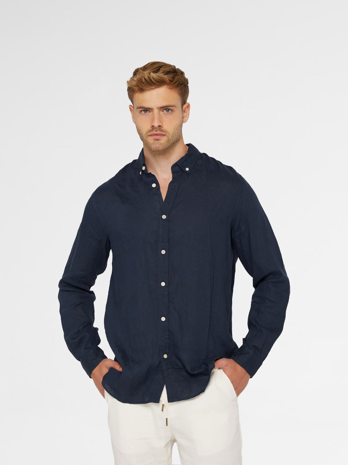 Scotch & Soda Linen Shirt - Navy