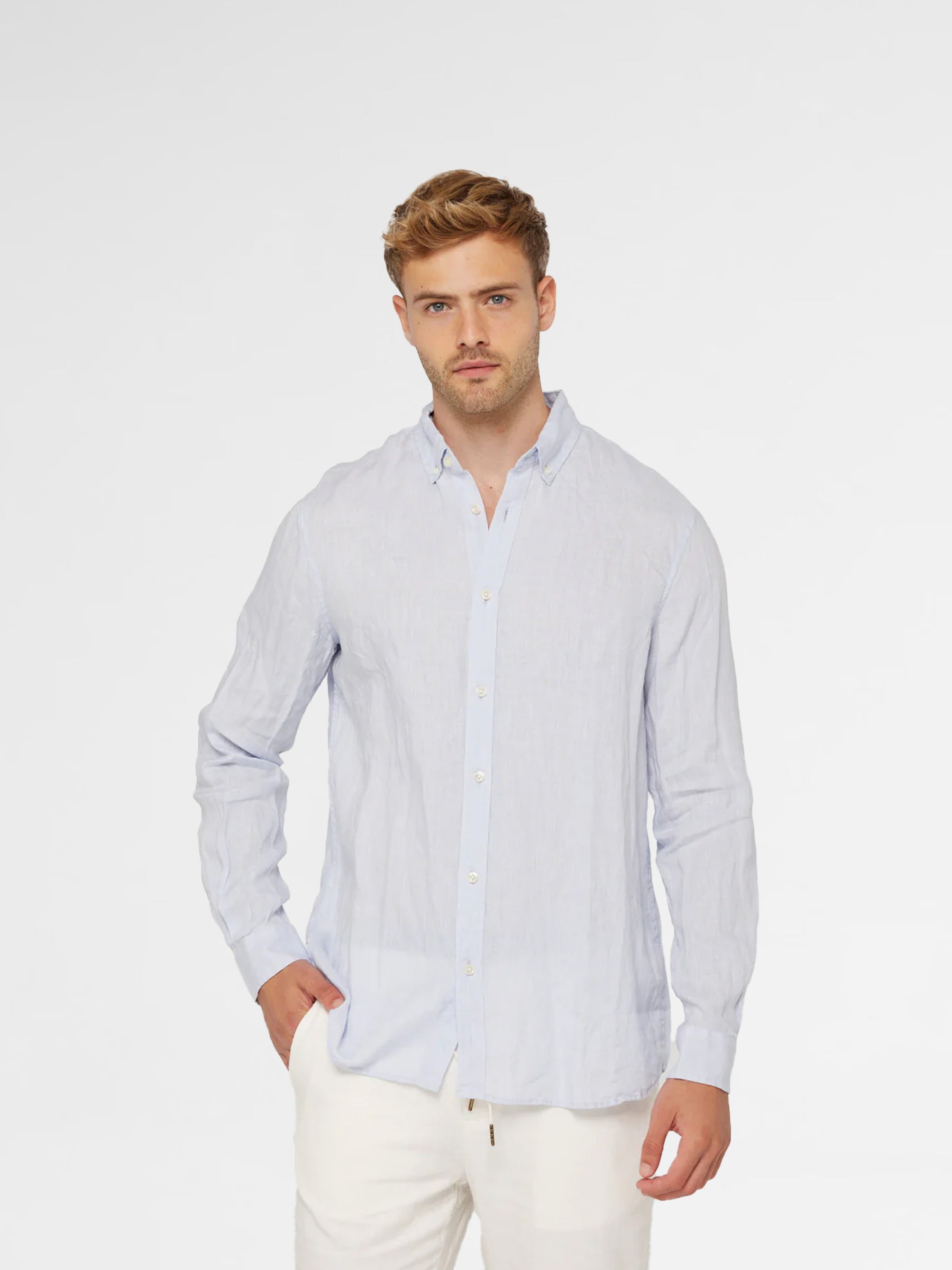 Scotch & Soda Linen Shirt - Light Blue