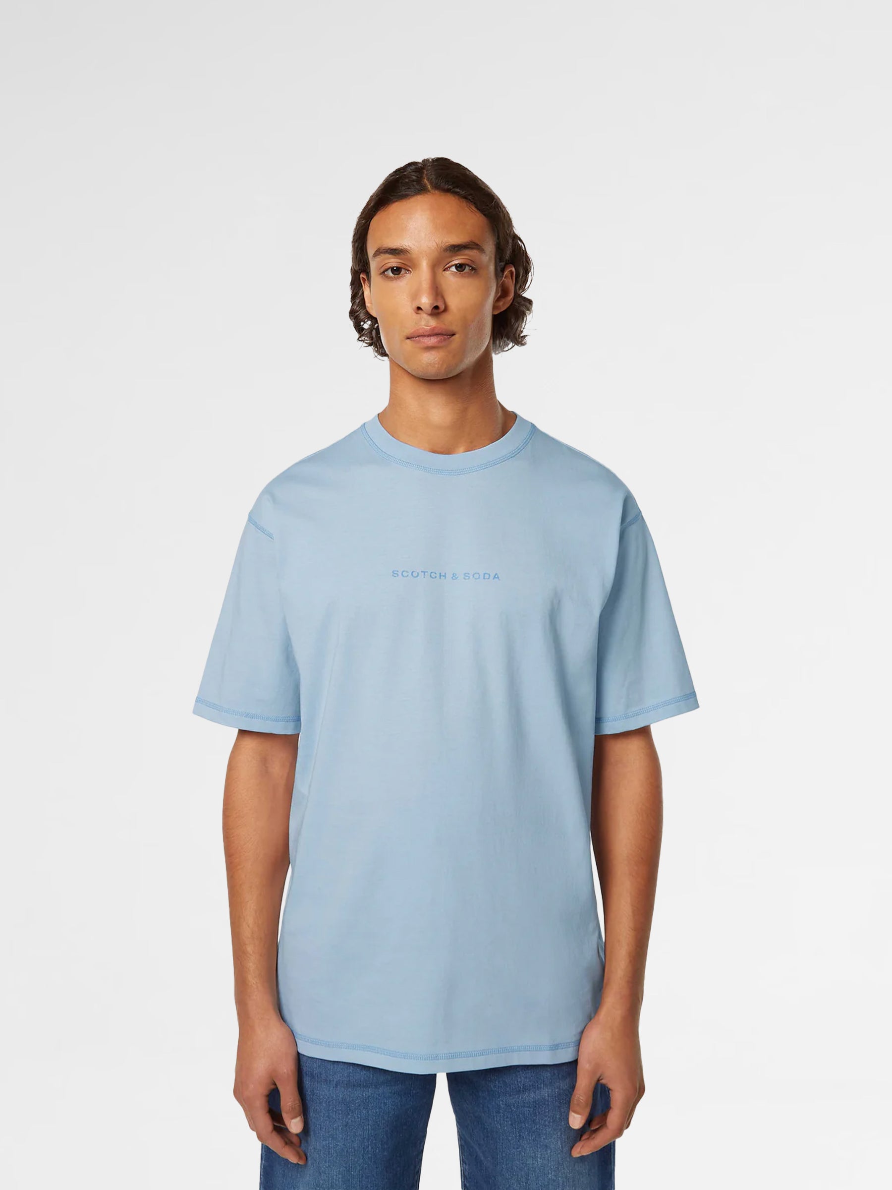 Scotch & Soda Light Blue Logo T-Shirt