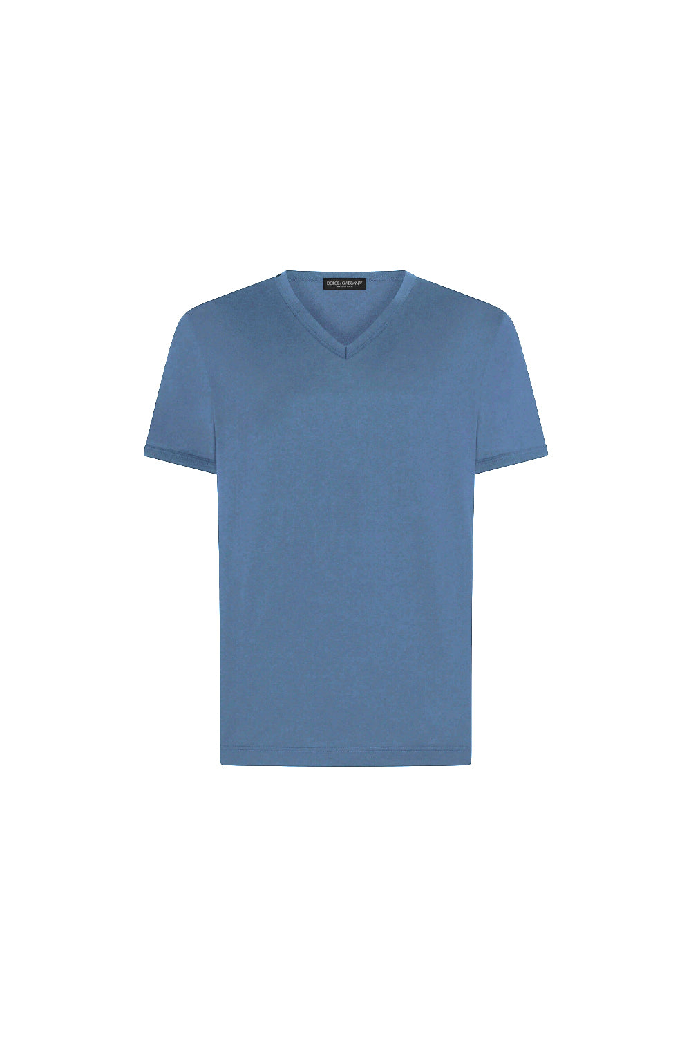 Dolce & Gabbana T-shirt neck logo tag light blue
