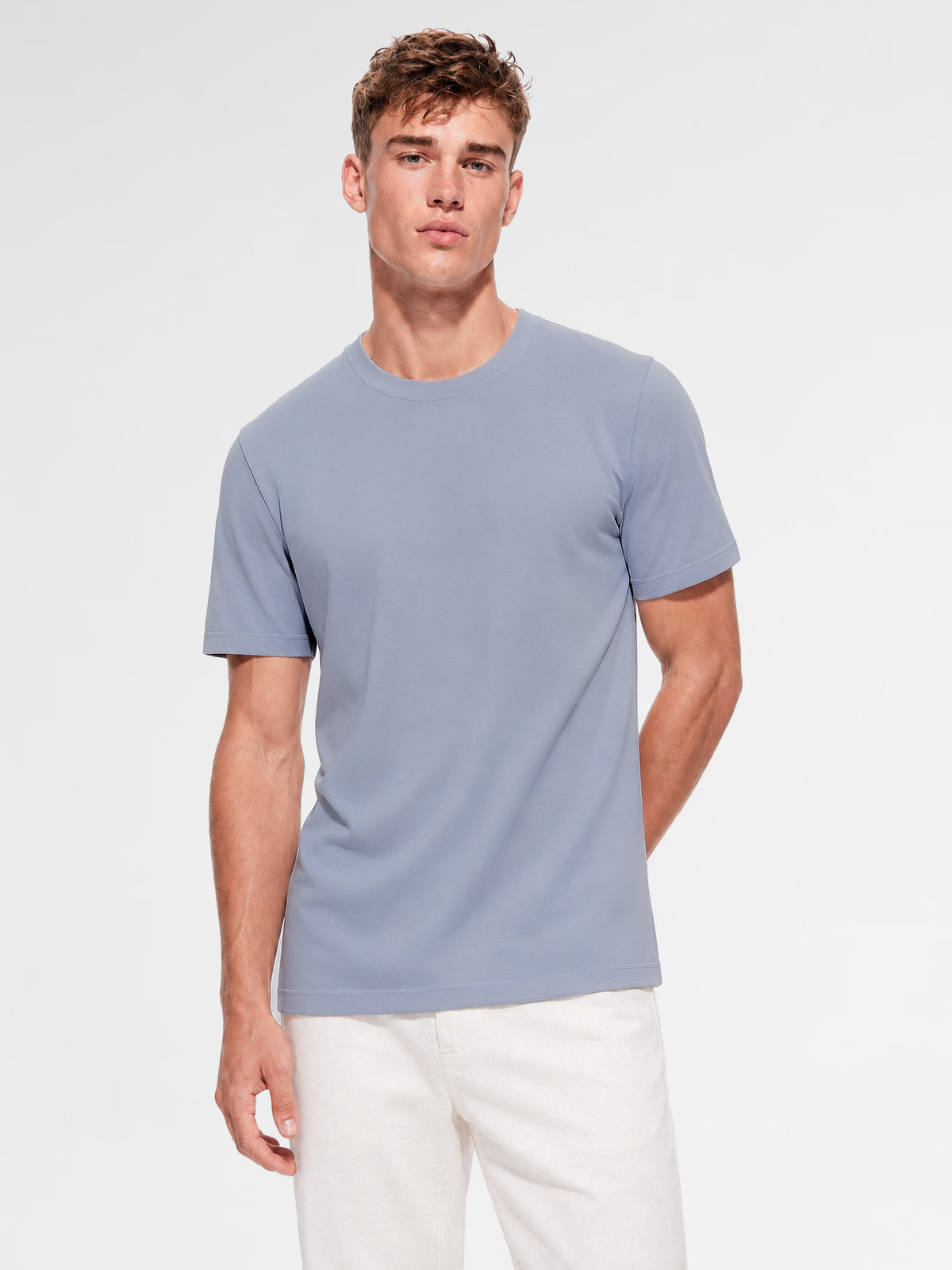 MAISON 9 PARIS Blue Mercerized Cotton T-Shirt