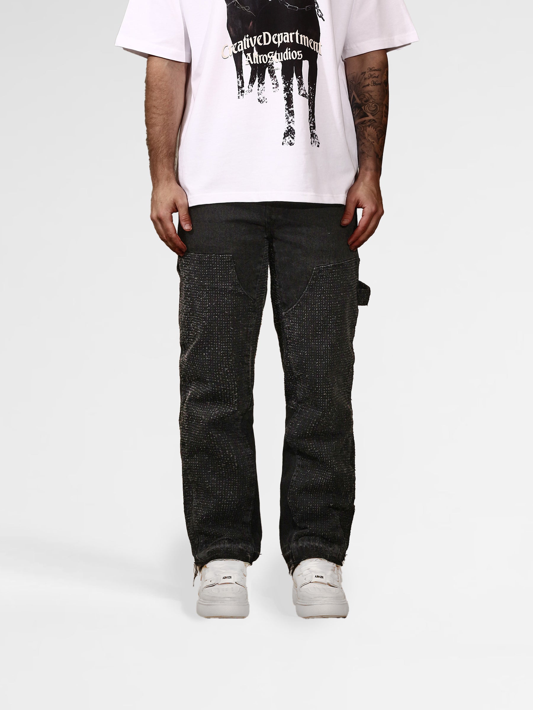 BLACK Wide-Leg Jeans Pants