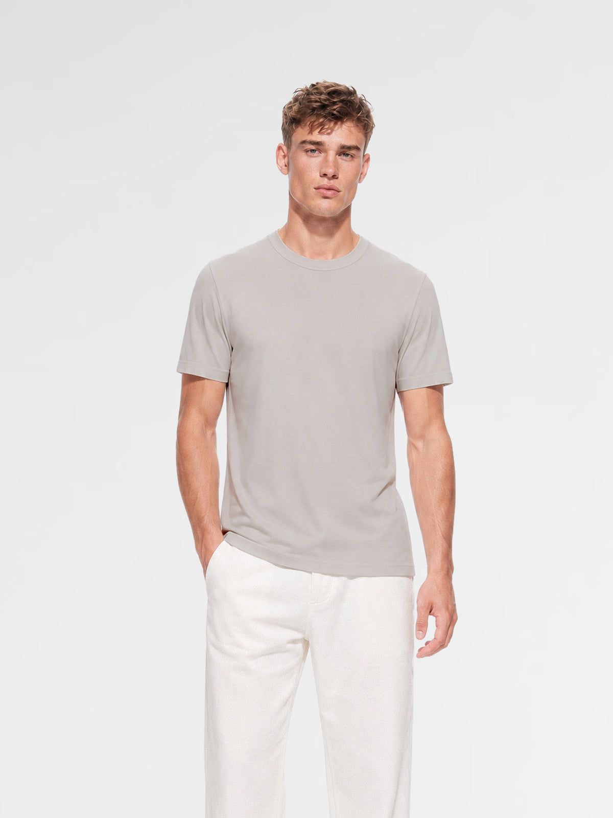 MAISON 9 PARIS Grey Mercerized Cotton T-Shirt
