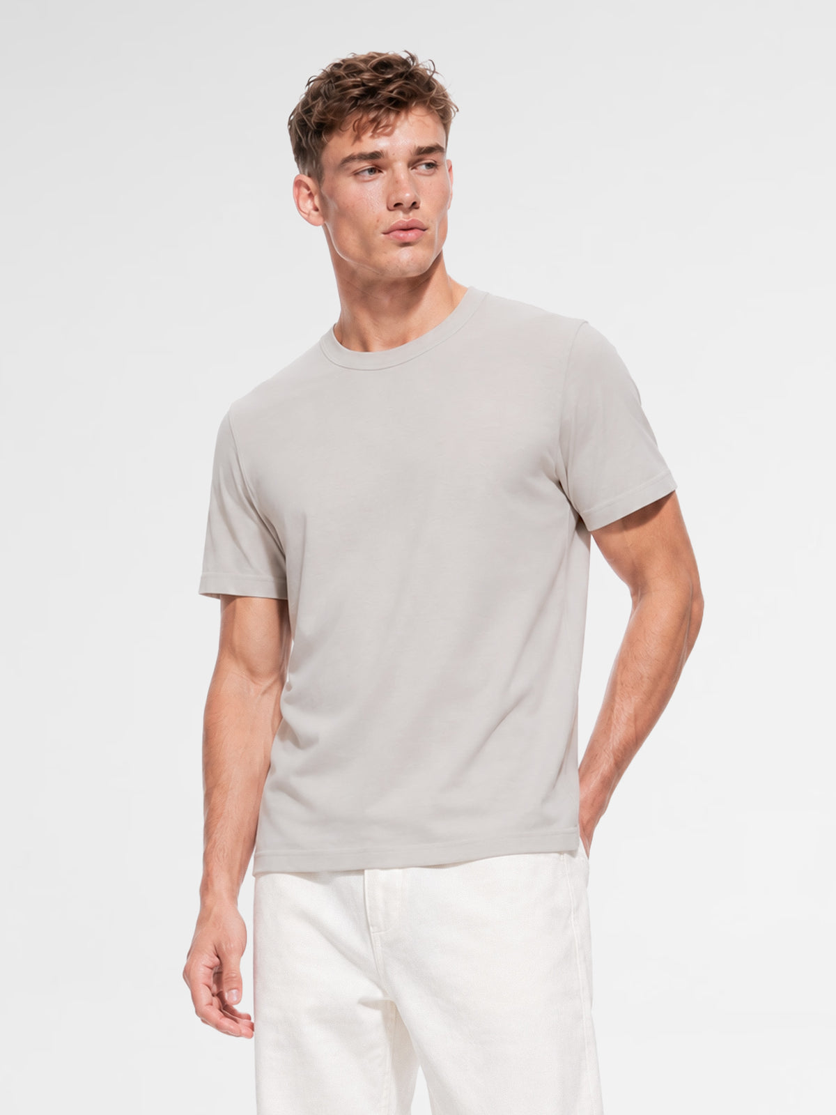 MAISON 9 PARIS Grey Mercerized Cotton T-Shirt