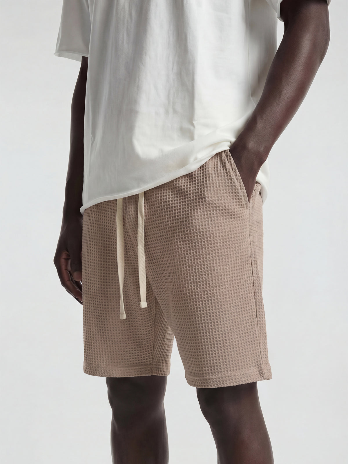CREW Milano Waffle Shorts Beige