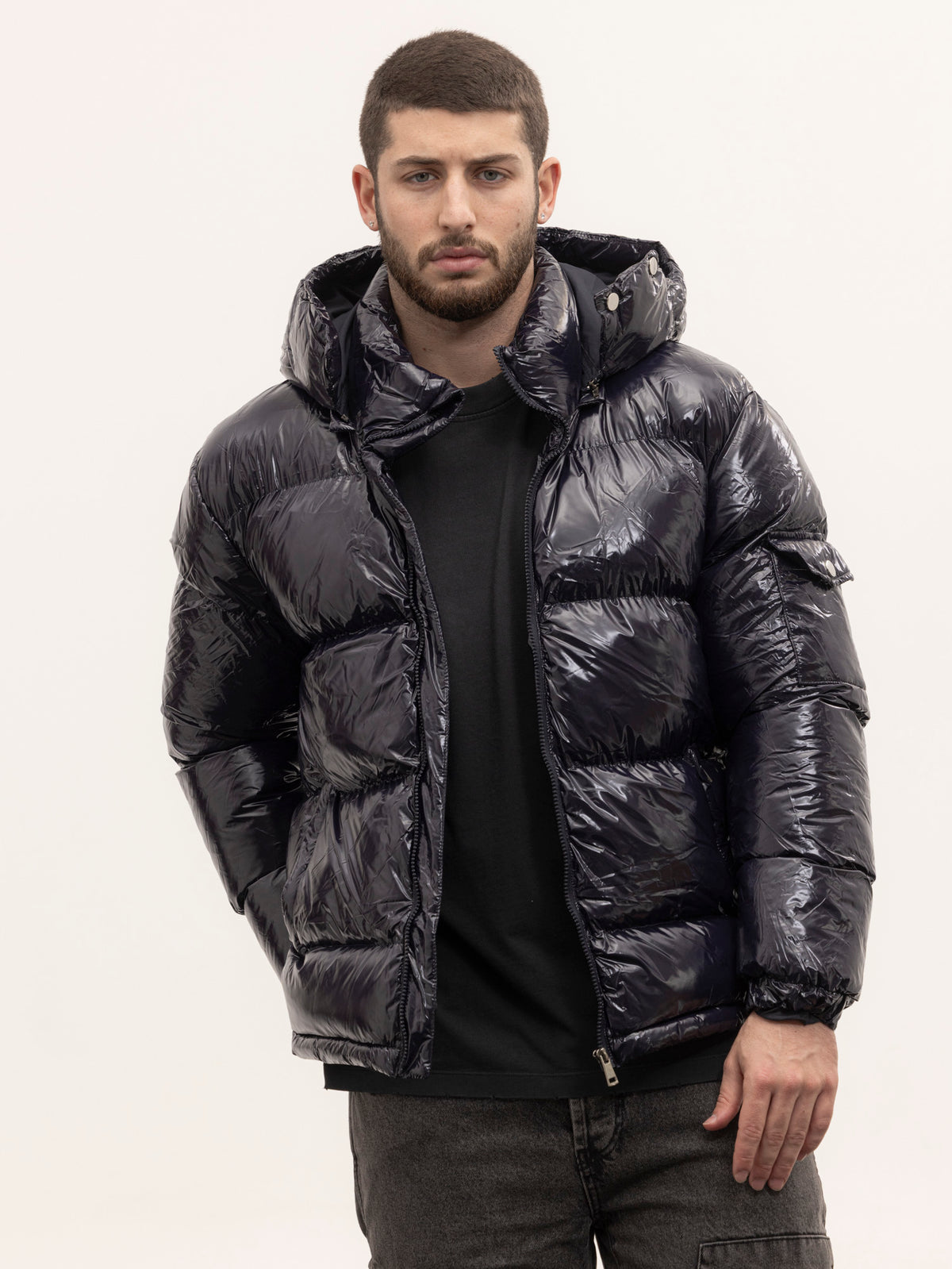 Crew Milano Shiny Coat Dark Blue