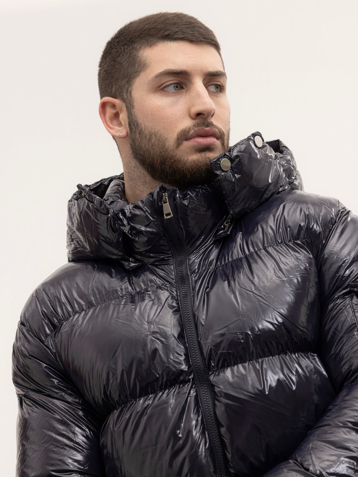 Crew Milano Shiny Coat Dark Blue