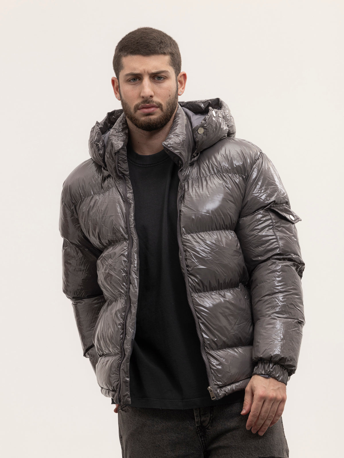 Crew Milano Shiny Coat Grey