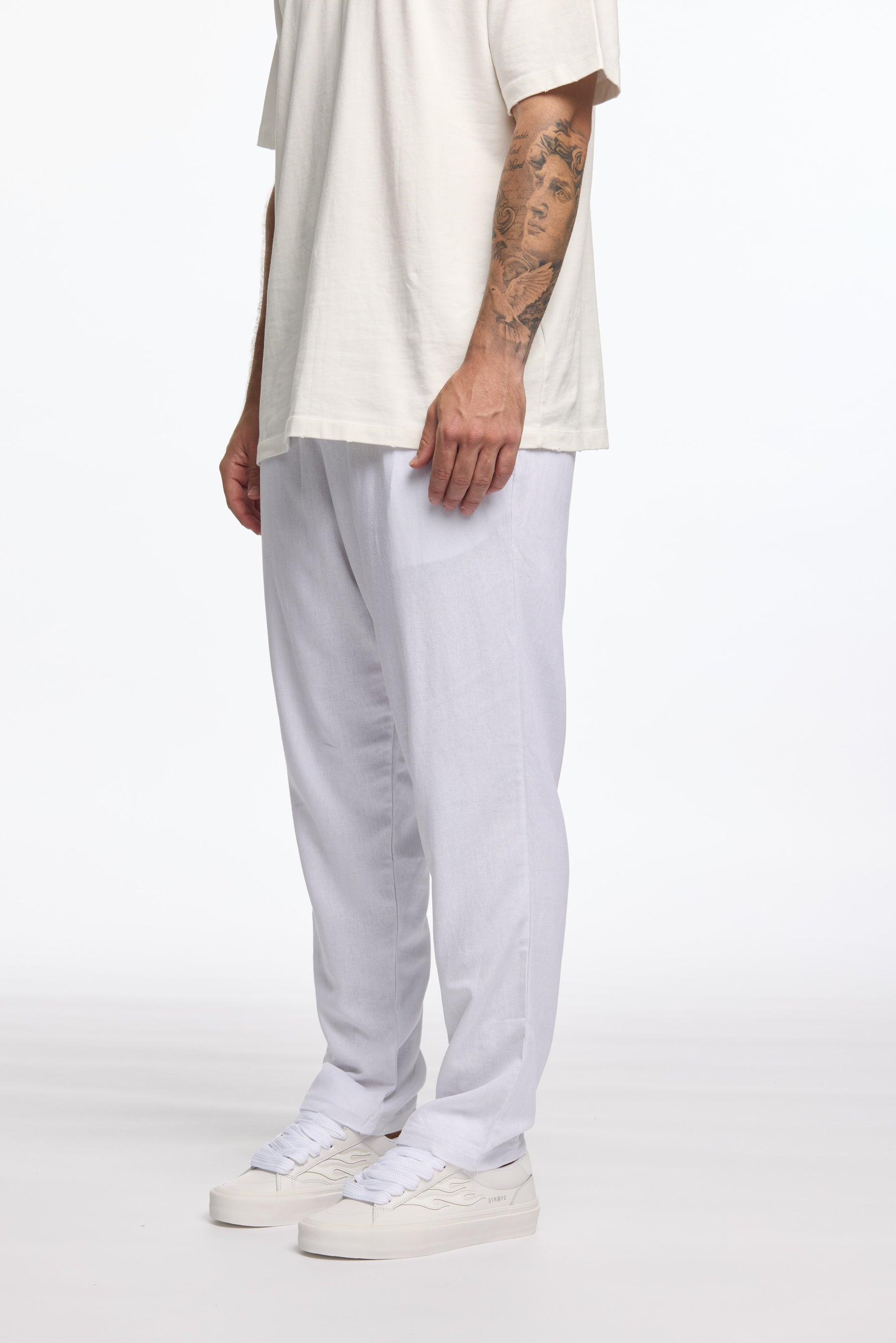 CREW Milano Linen Pants Flavio White