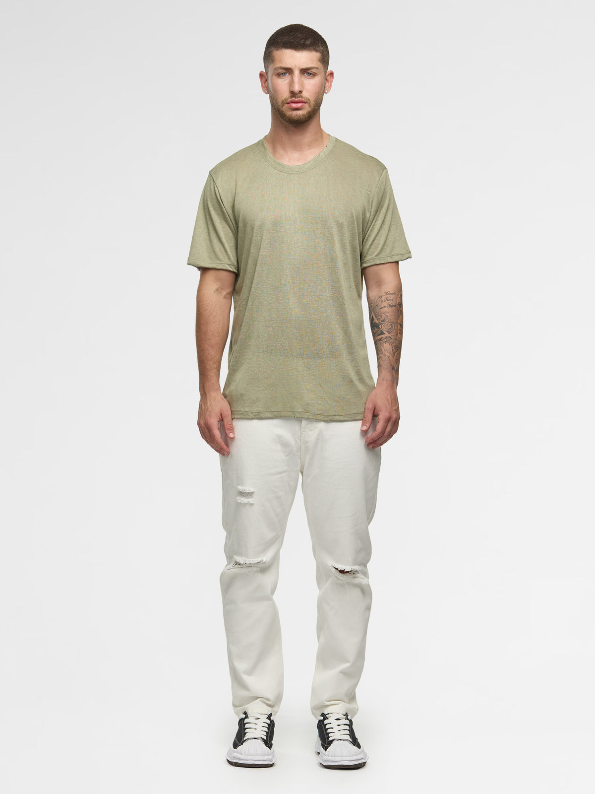 CREW Milano Linen T-Shirt Light Green