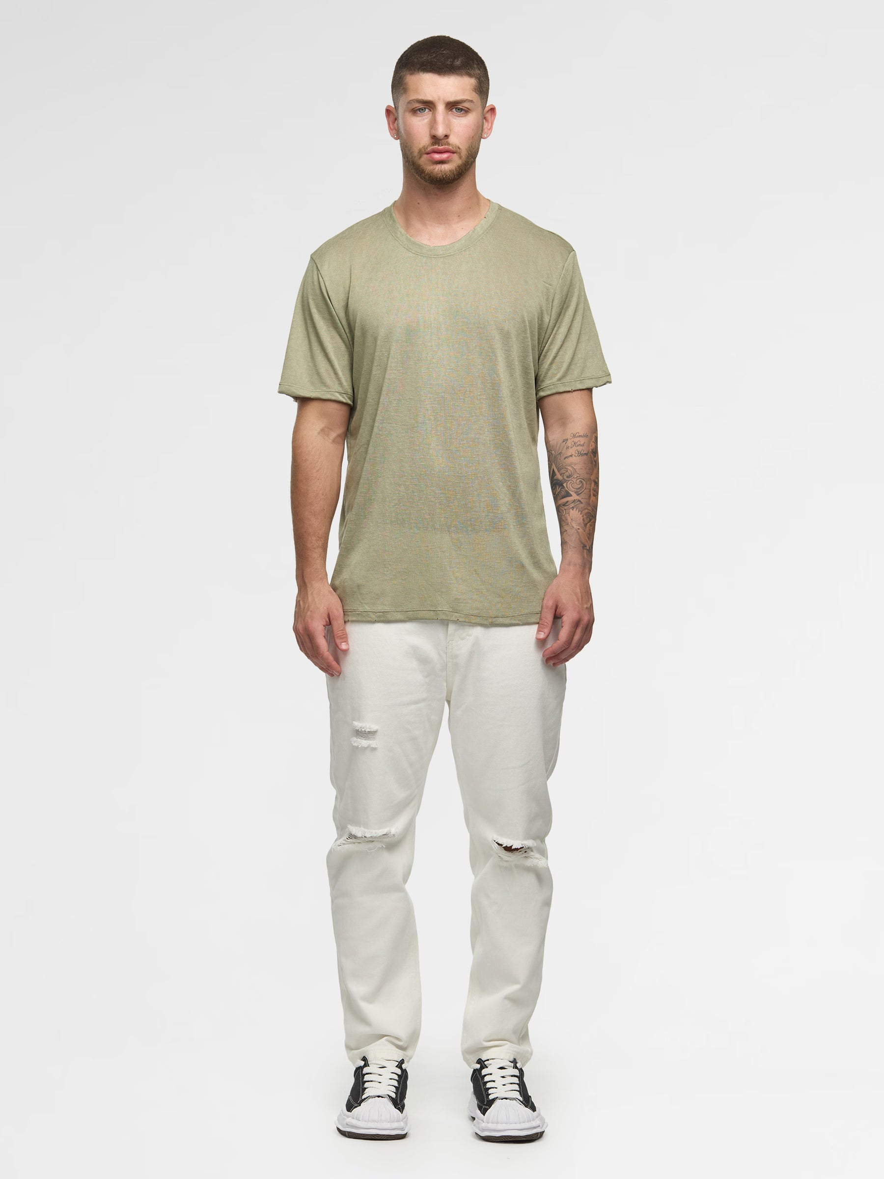 CREW Milano Linen T-Shirt Light Green