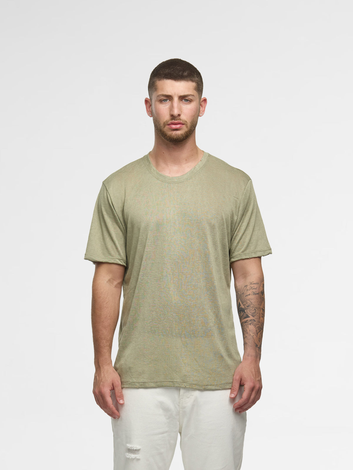 CREW Milano Linen T-Shirt Light Green