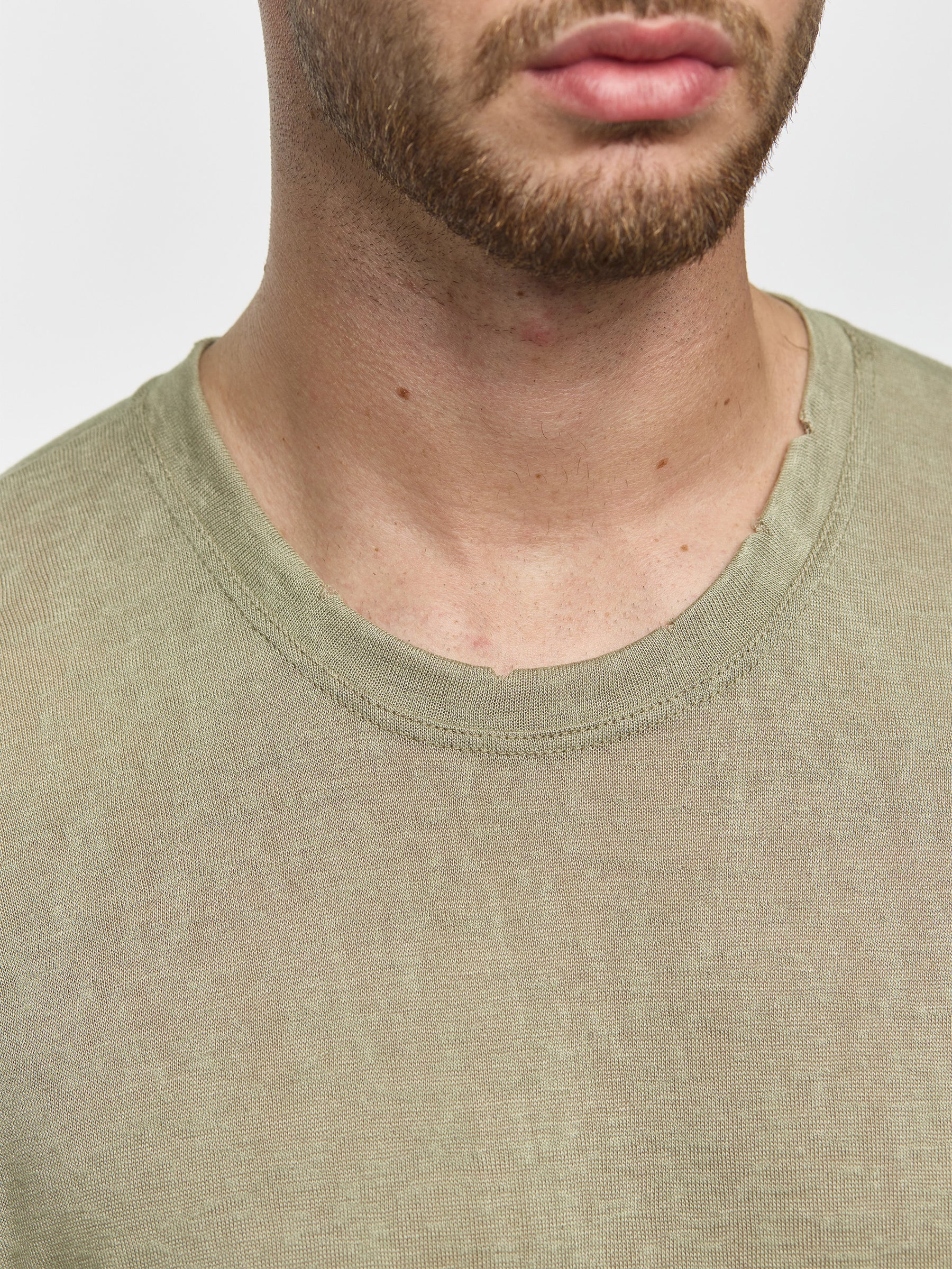 CREW Milano Linen T-Shirt Light Green