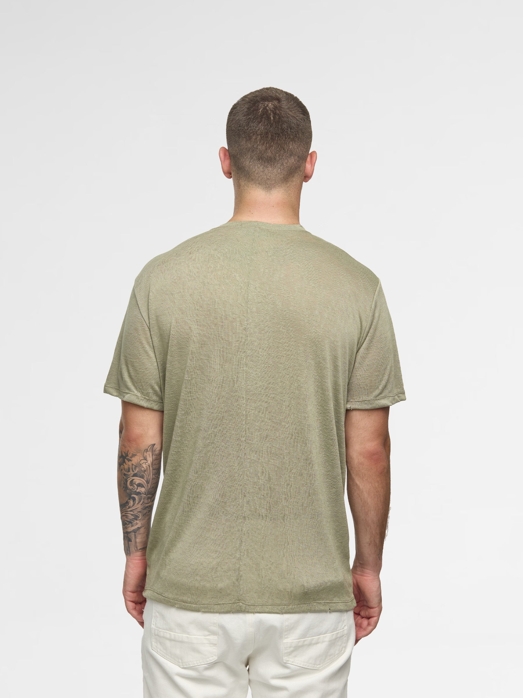 CREW Milano Linen T-Shirt Light Green