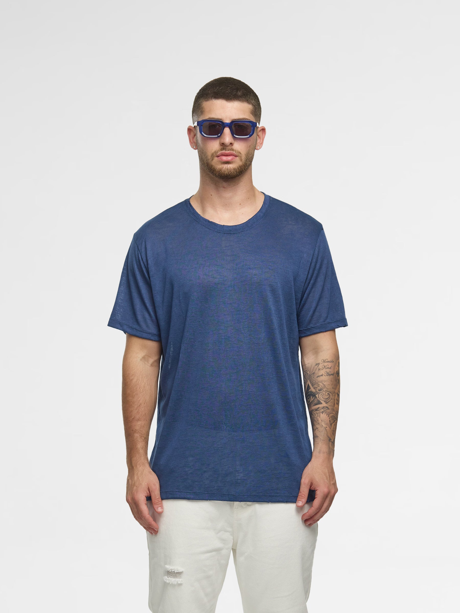 CREW Milano Linen T-Shirt Navy