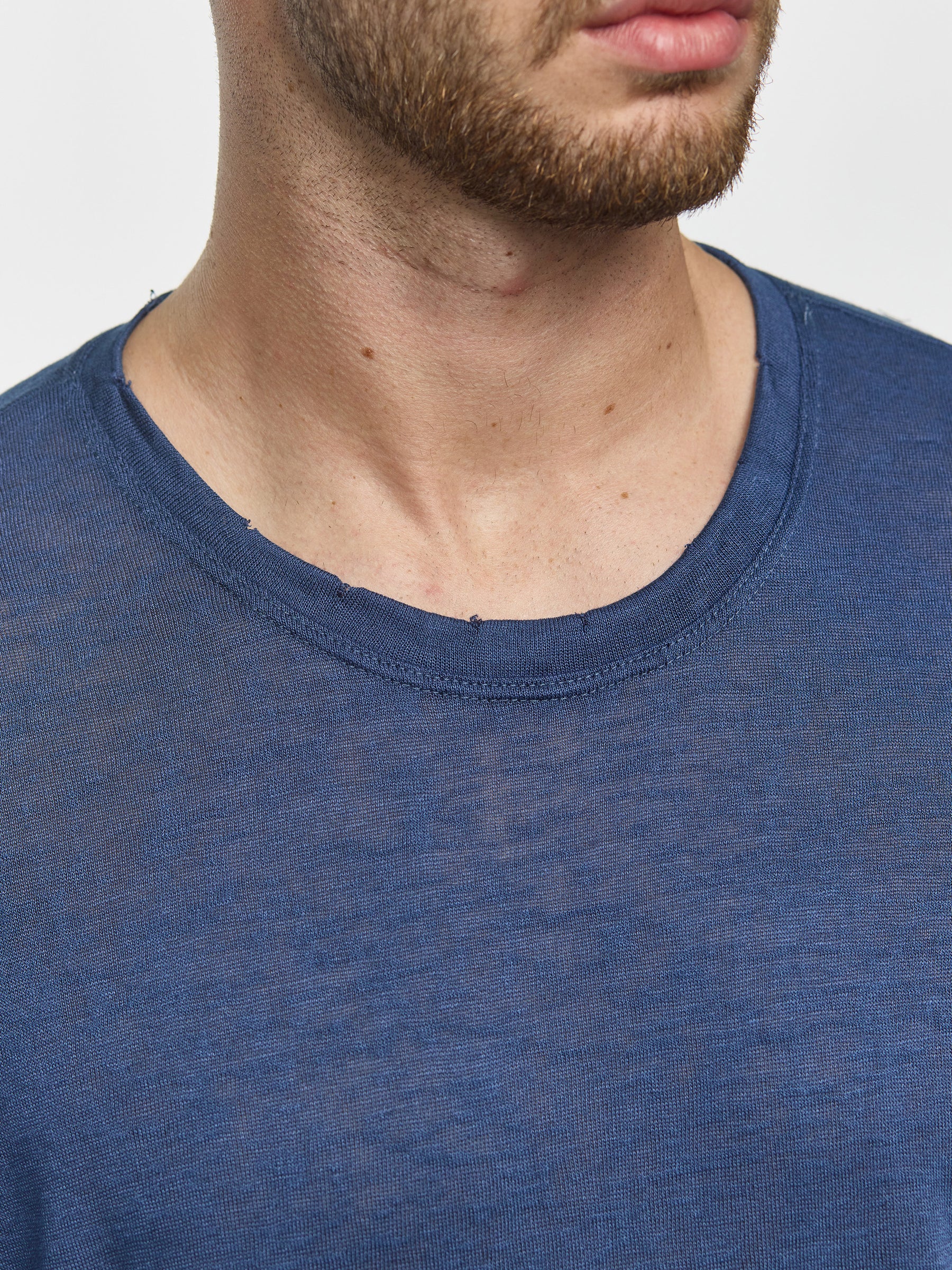 CREW Milano Linen T-Shirt Navy
