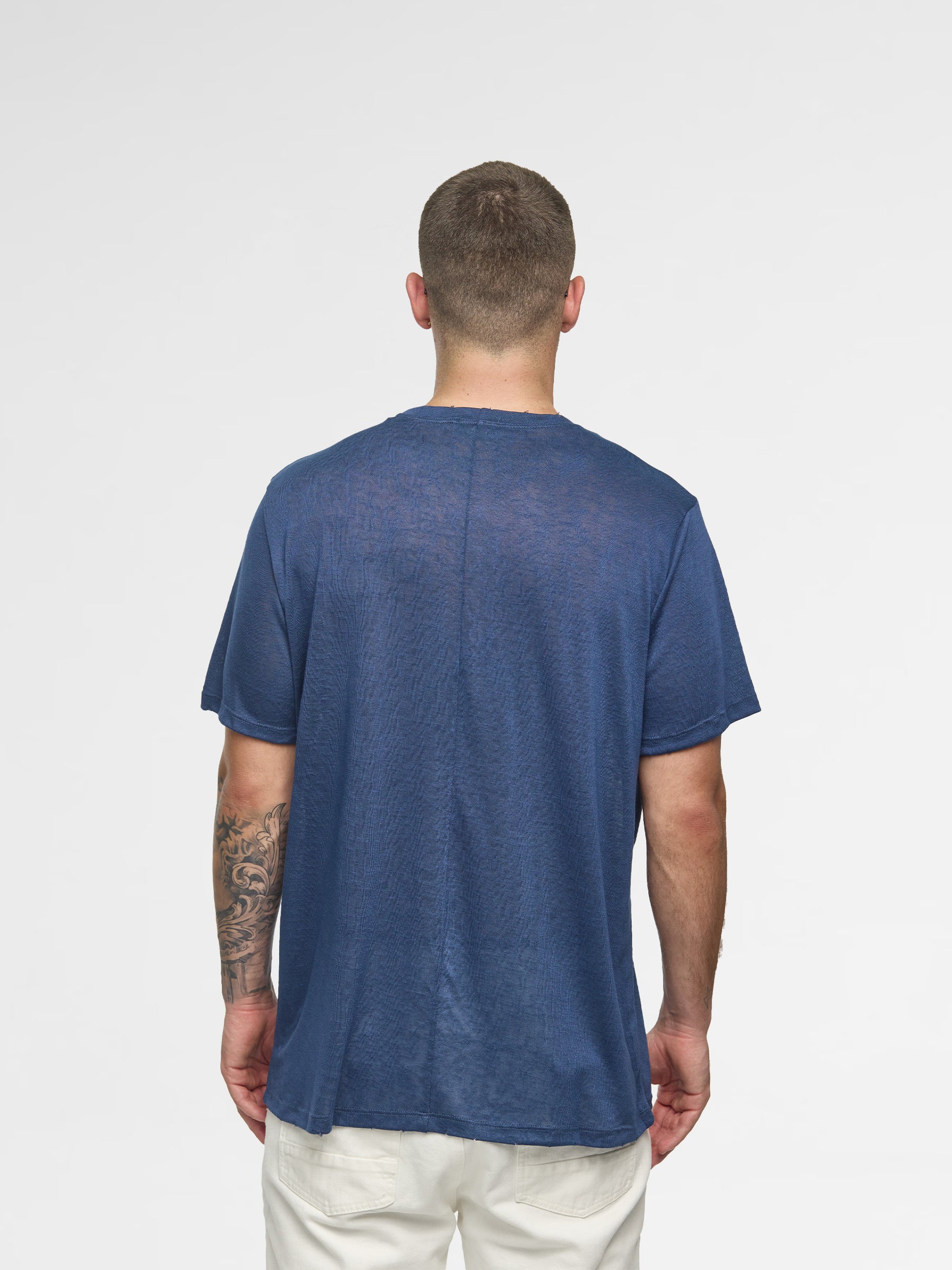 CREW Milano Linen T-Shirt Navy
