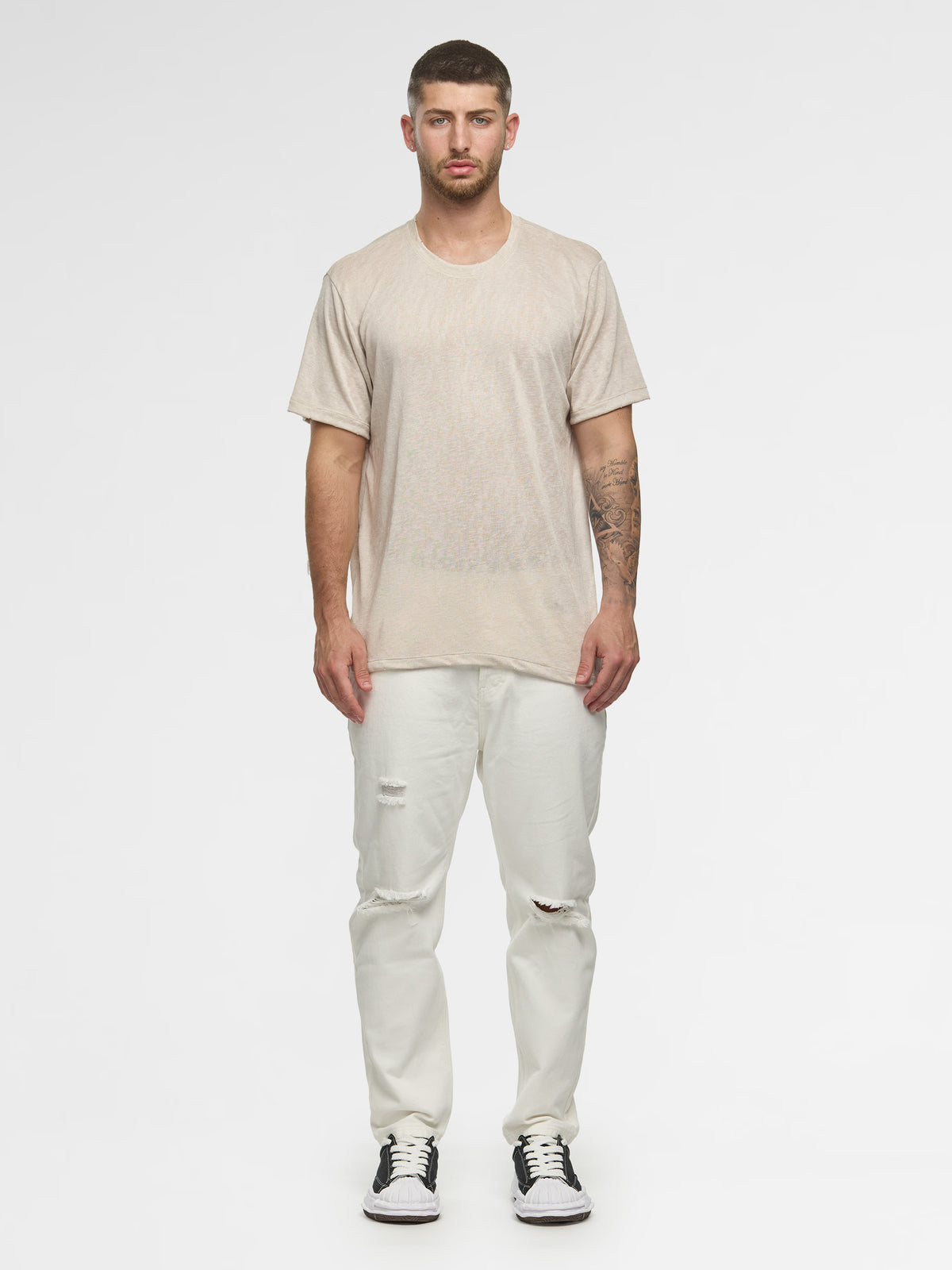 CREW Milano Linen T-Shirt Beige