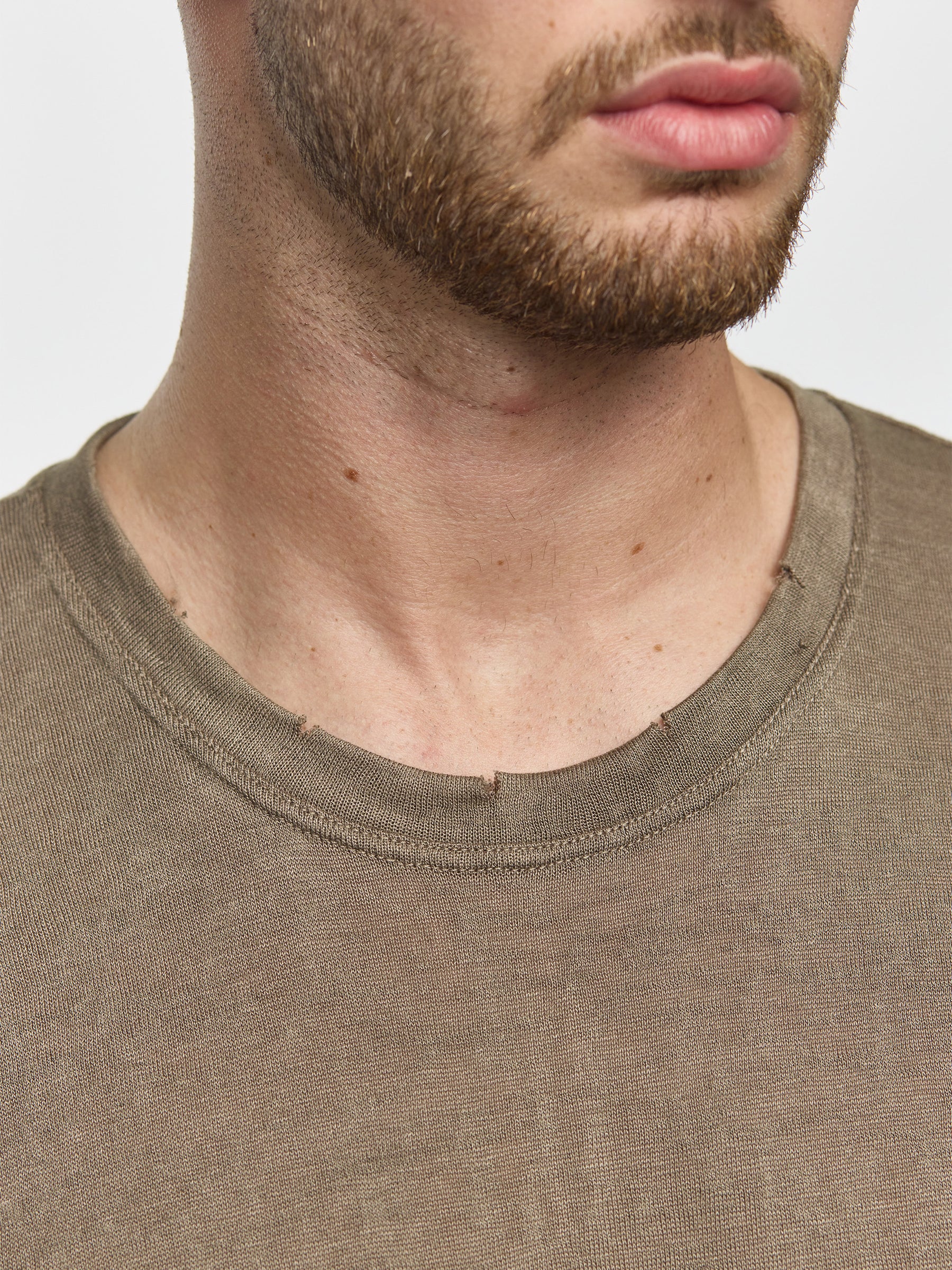 CREW Milano Linen T-Shirt Khaki