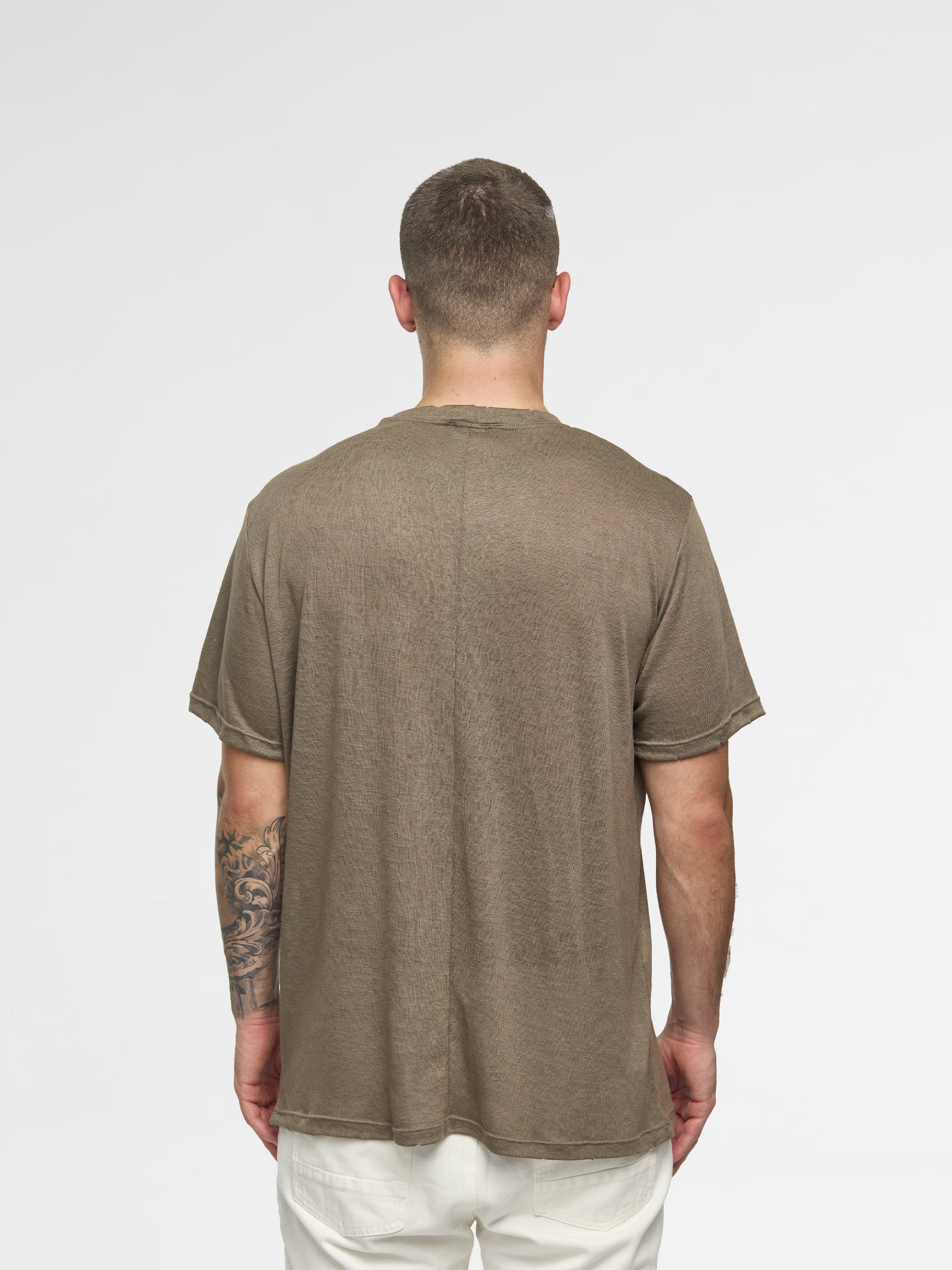 CREW Milano Linen T-Shirt Khaki