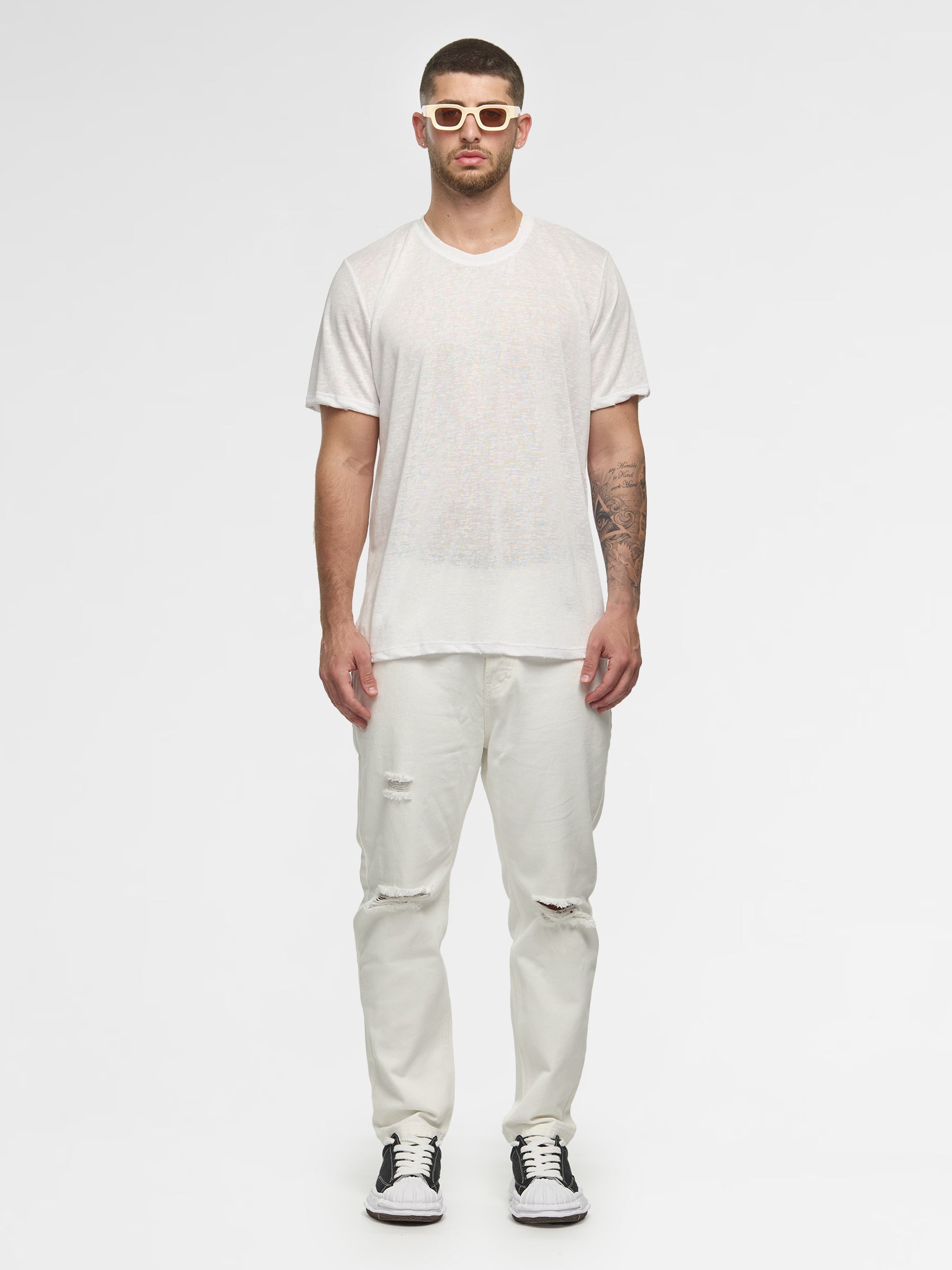 CREW Milano Linen T-Shirt White