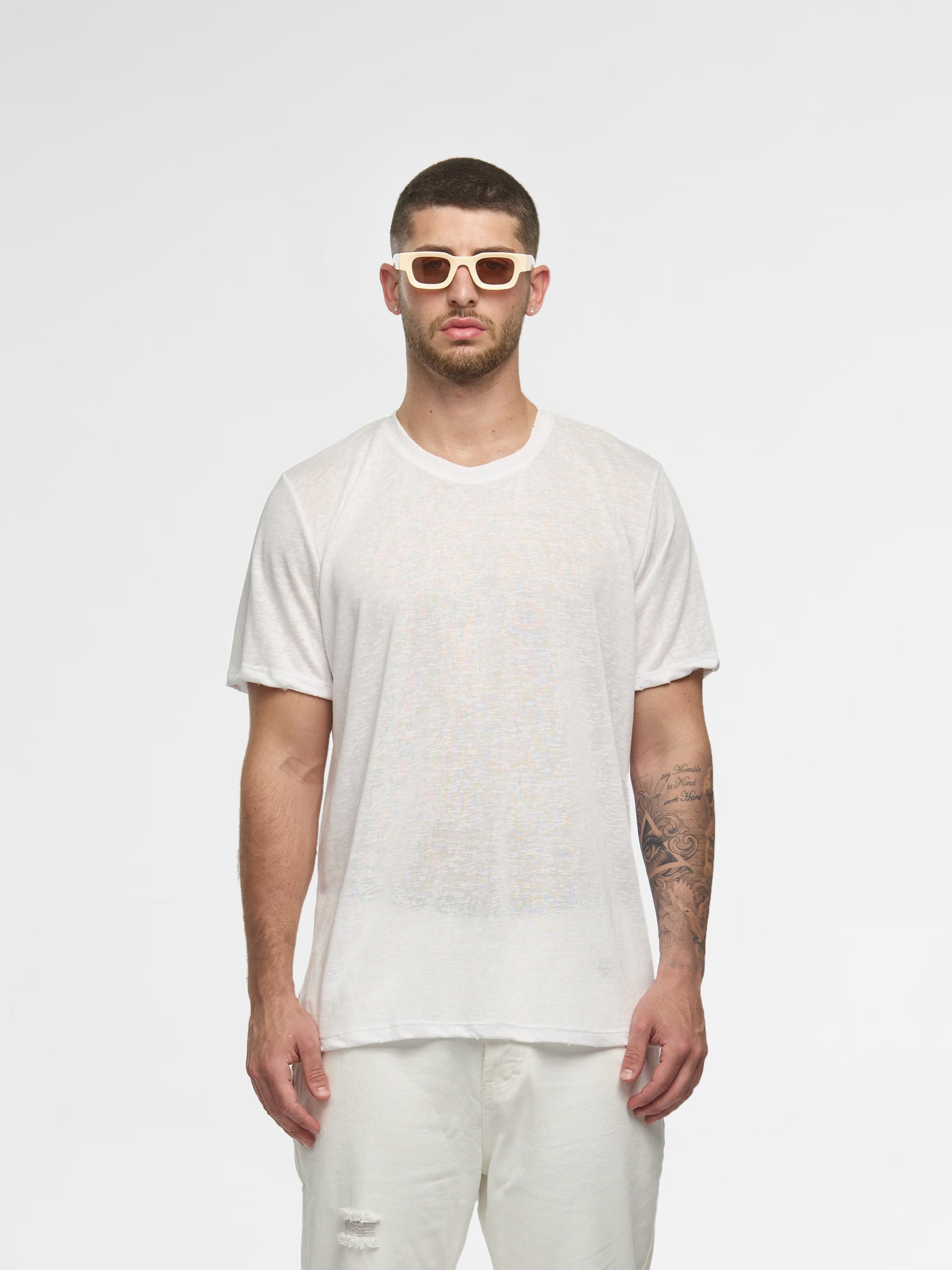 CREW Milano Linen T-Shirt White