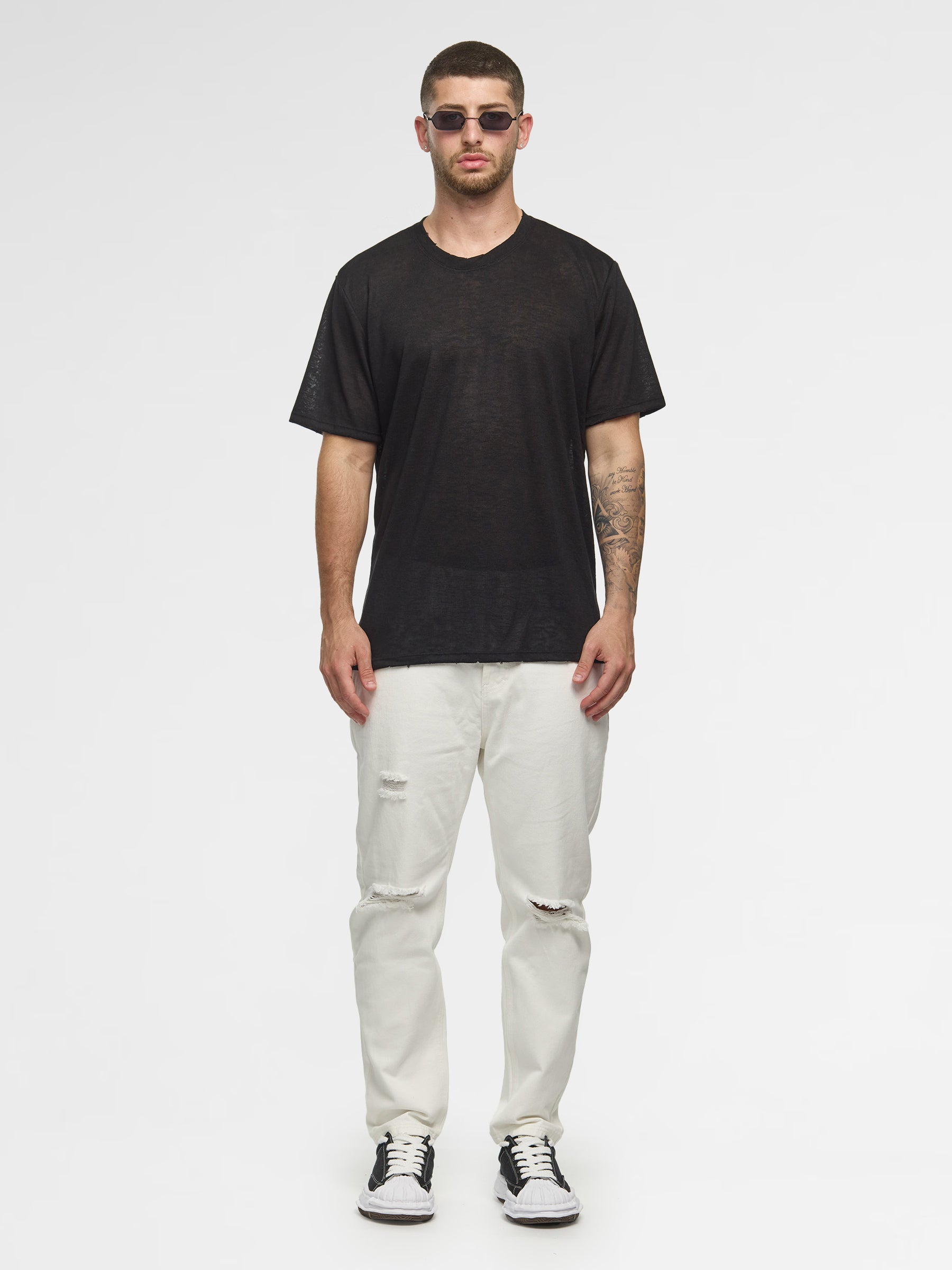 CREW Milano Linen T-Shirt Black