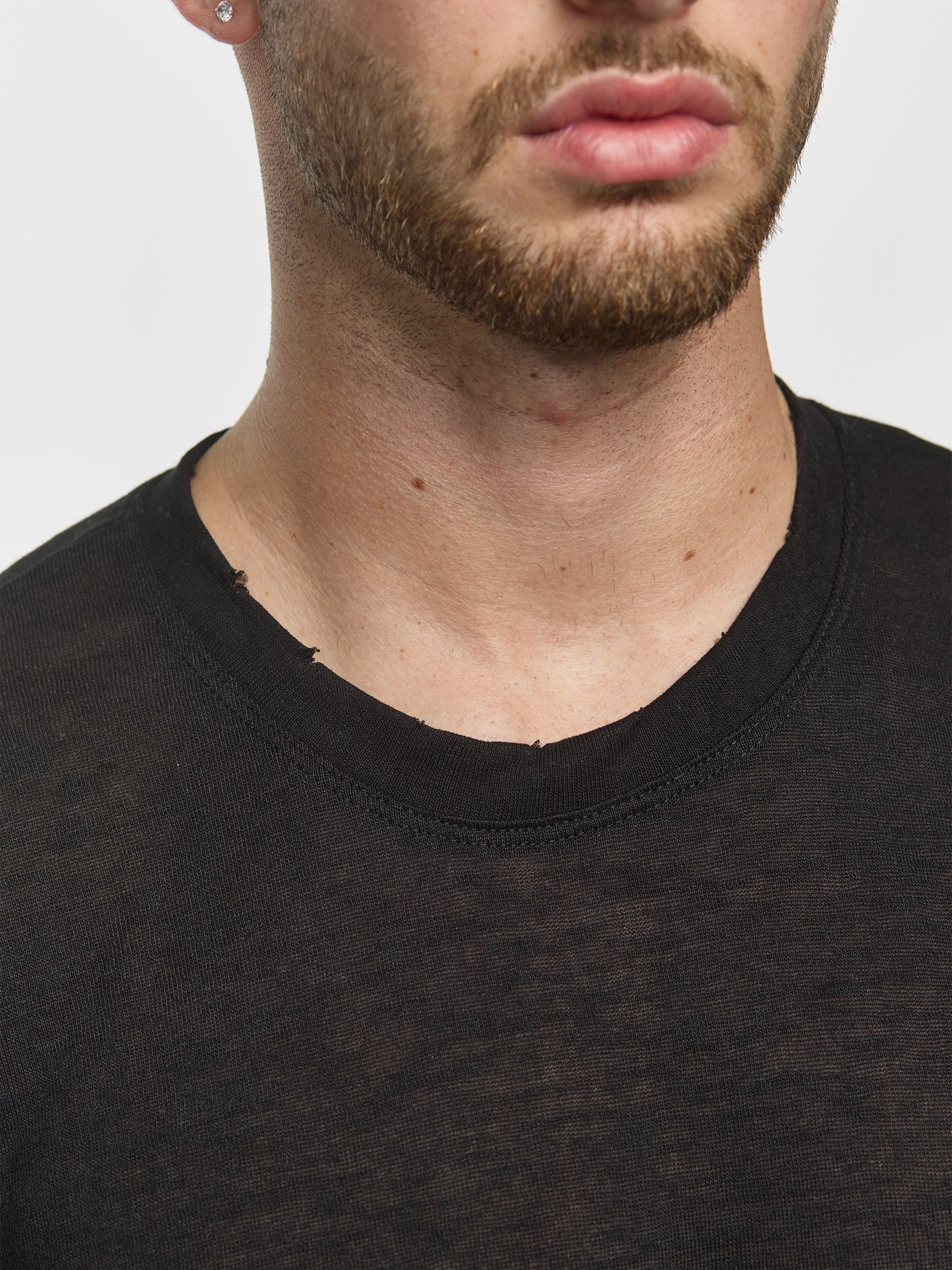 CREW Milano Linen T-Shirt Black